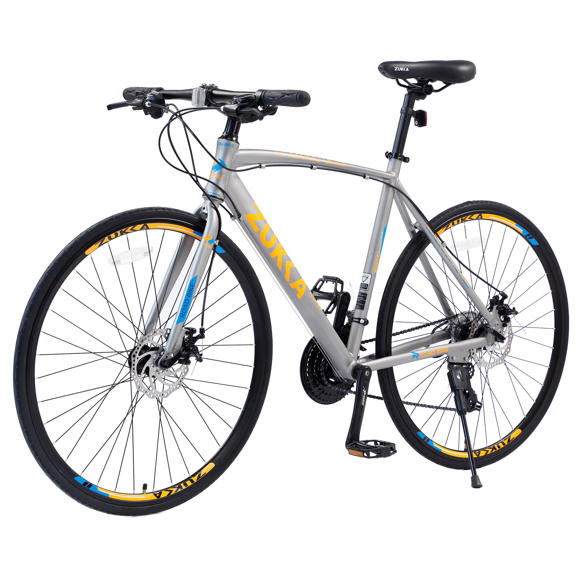 Historyli Go5H Road Bike, 24-Speed Aluminum Alloy Commuter Bicycle with Disc Brakes (Silver, 700C) 0kv9p