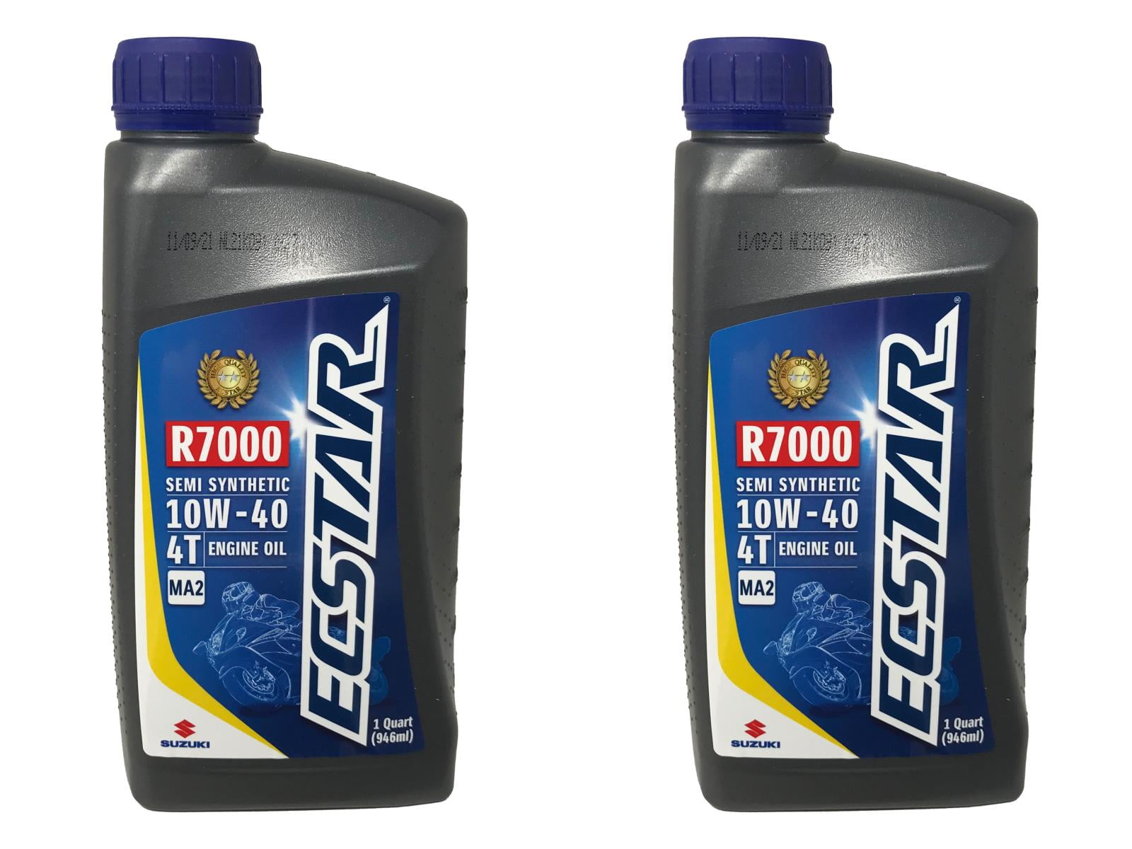 Suzuki Ecstar R7000 10W-40 Semi-Synthetic Motor Oil (4 Quarts, 2 Pack) ek3e0