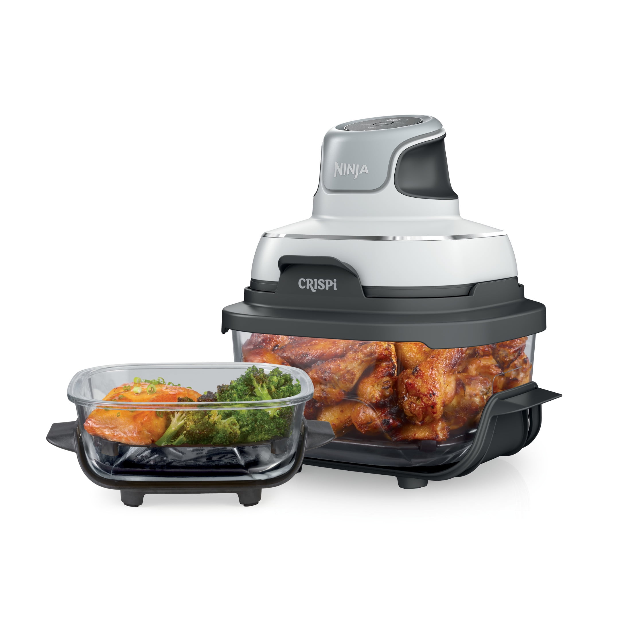 Ninja Crispi Glass Air Fryer 3-in-1 Portable Countertop Oven (White, 4 qt) iggs7