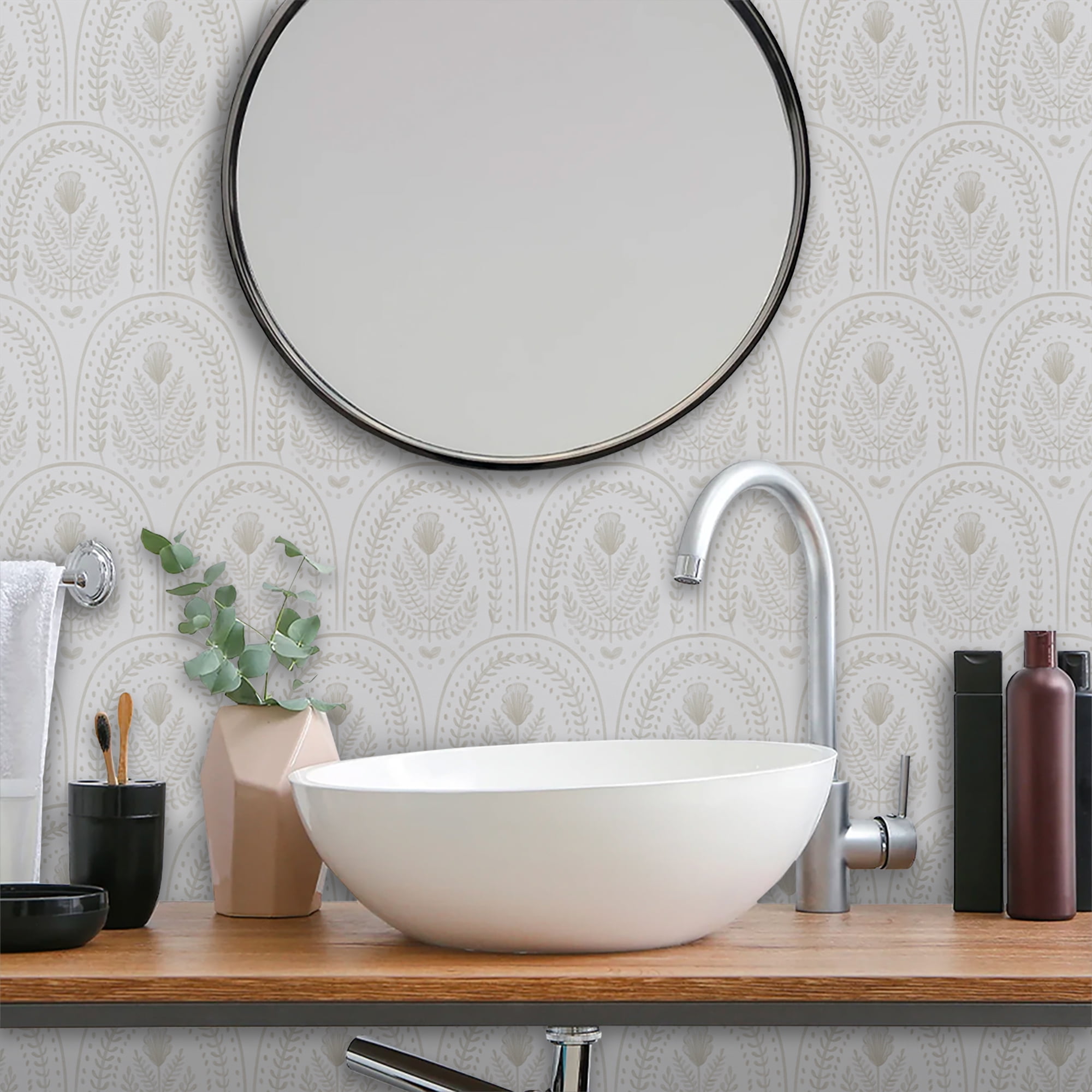 UMIGGEE Boho Peel and Stick Wallpaper, Removable Self-Adhesive Contact Paper for Home Decor (White, 118-in x 17.3-in) 303o3