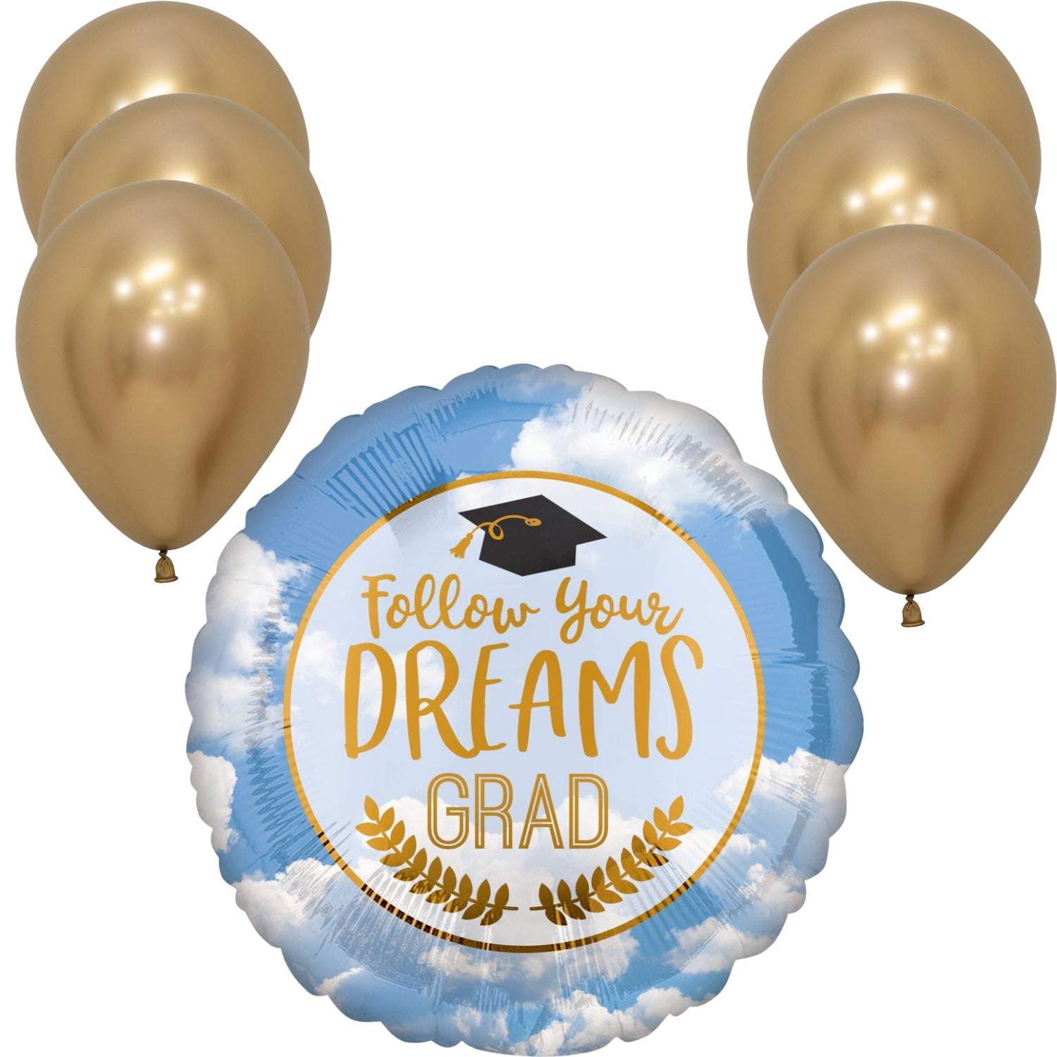 LoonBalloon Graduation Party Balloon Set (Blue, 18 in, 7 Piece) fjxlf