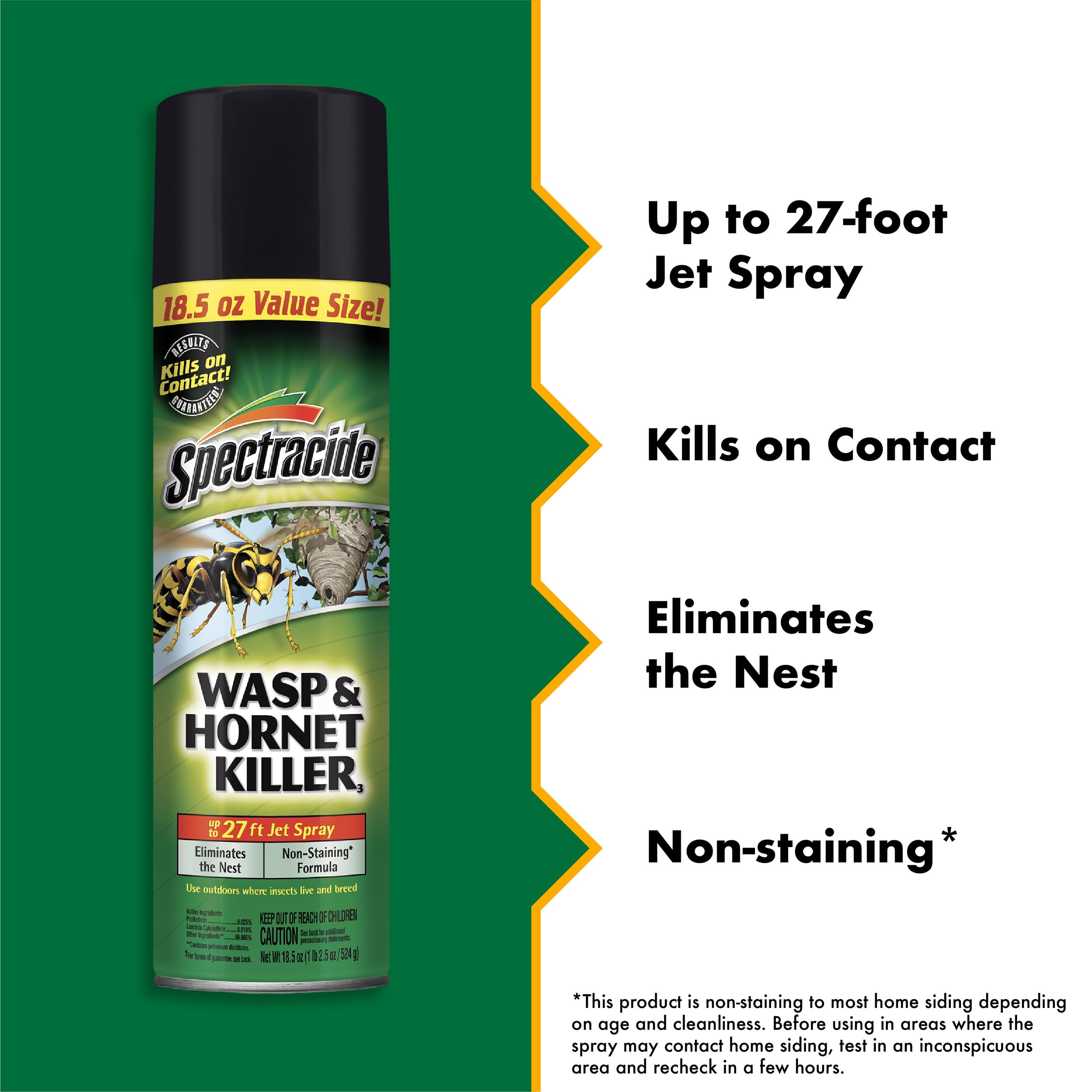 Spectracide Wasp & Hornet Killer Spray, Long-Range Jet Reach, Non-Staining Formula (18.5 oz) 0zs5h
