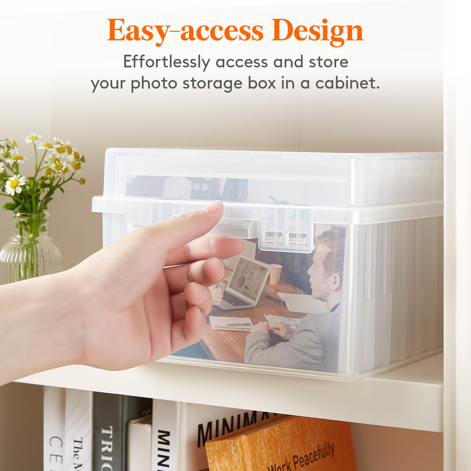 Lifewit Photo Storage Box Organizer Case (Clear, 9-Pack for 5x7 Photos) 5e6ks