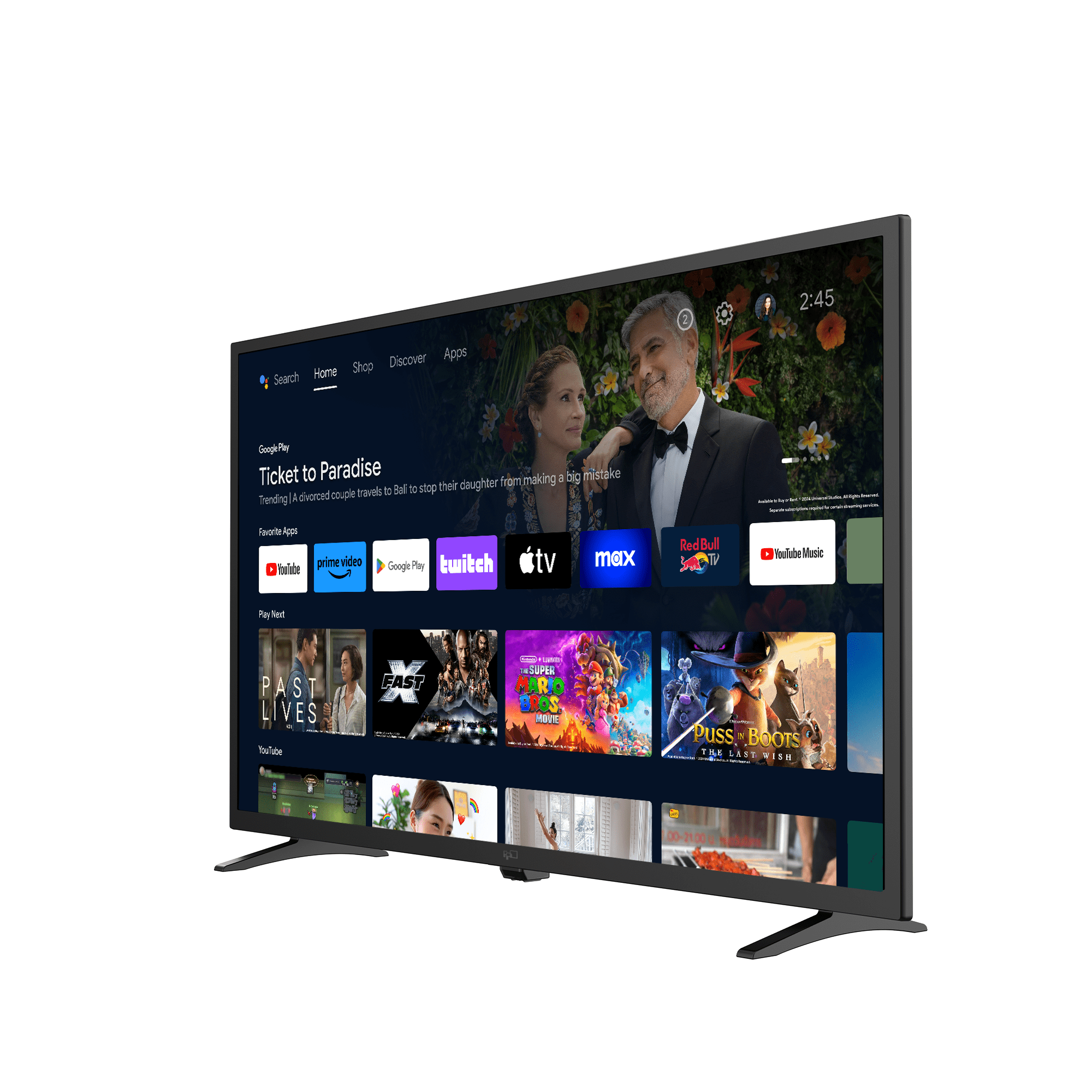 FPD 43-inch Smart TV, 1080P FHD Android TV with Built-in Chromecast, Dolby Audio, HDR 10, Voice Control (43 in) d9qk2