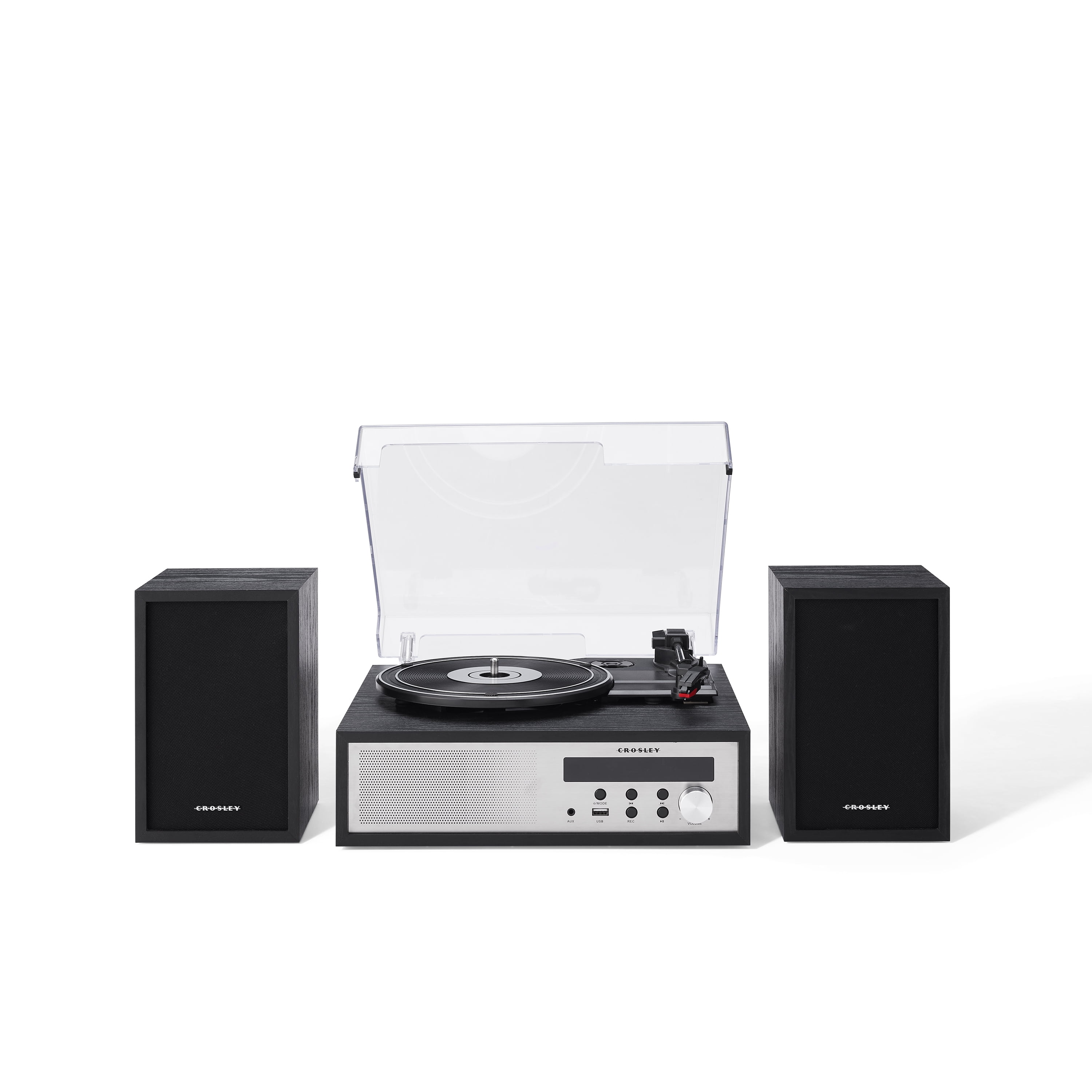Crosley Sloane Record Player with External Speakers and Bluetooth (Black) 6f1ou - Image 5