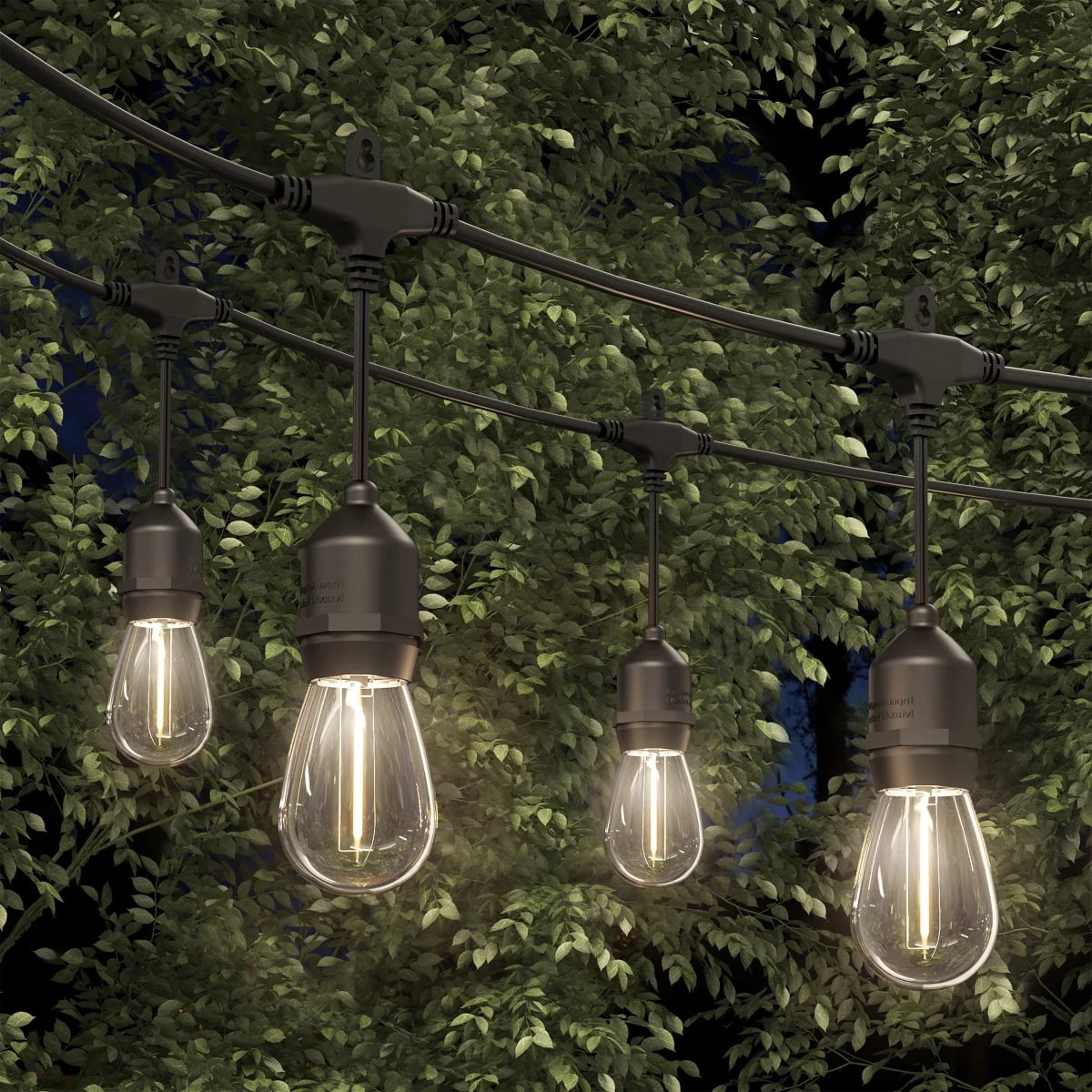 Artika Blaze LED Outdoor Solar String Lights with 20 Replaceable Bulbs (Matte Black, 40 ft) spr0j