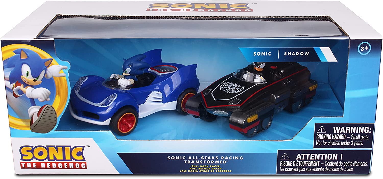 Sonic All Stars Racing Pull Back Action Figure Set (Sonic and Shadow, 2 Pack) 3d5fz