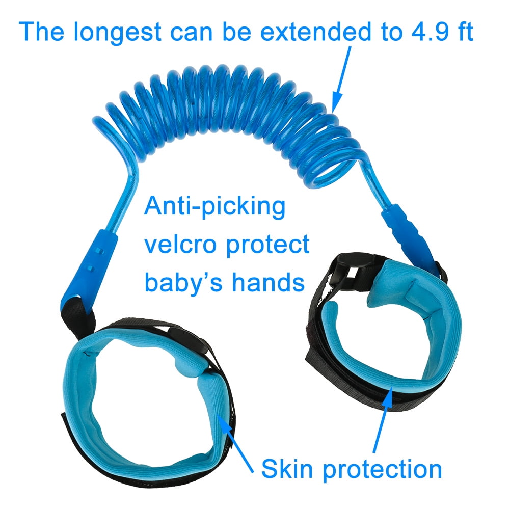 AOWOO Anti-Lost Toddler Safety Wrist Link Leash (Blue, 2 Pack, 71 in) jlwwc