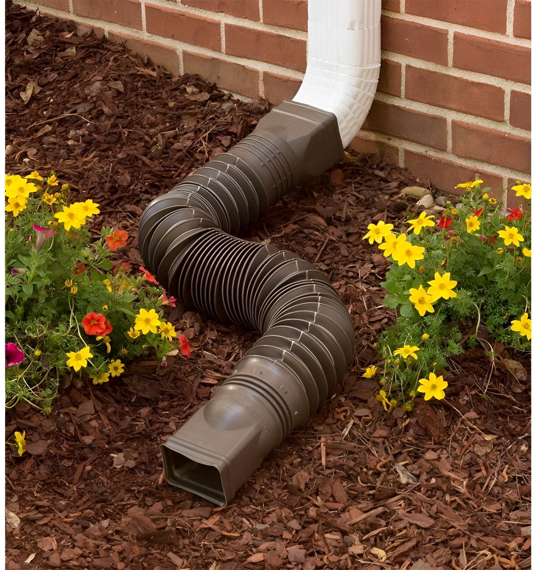 Amerimax Vinyl Downspout Extension Gutter Connector (Brown, 25 in to 55 in) te02e