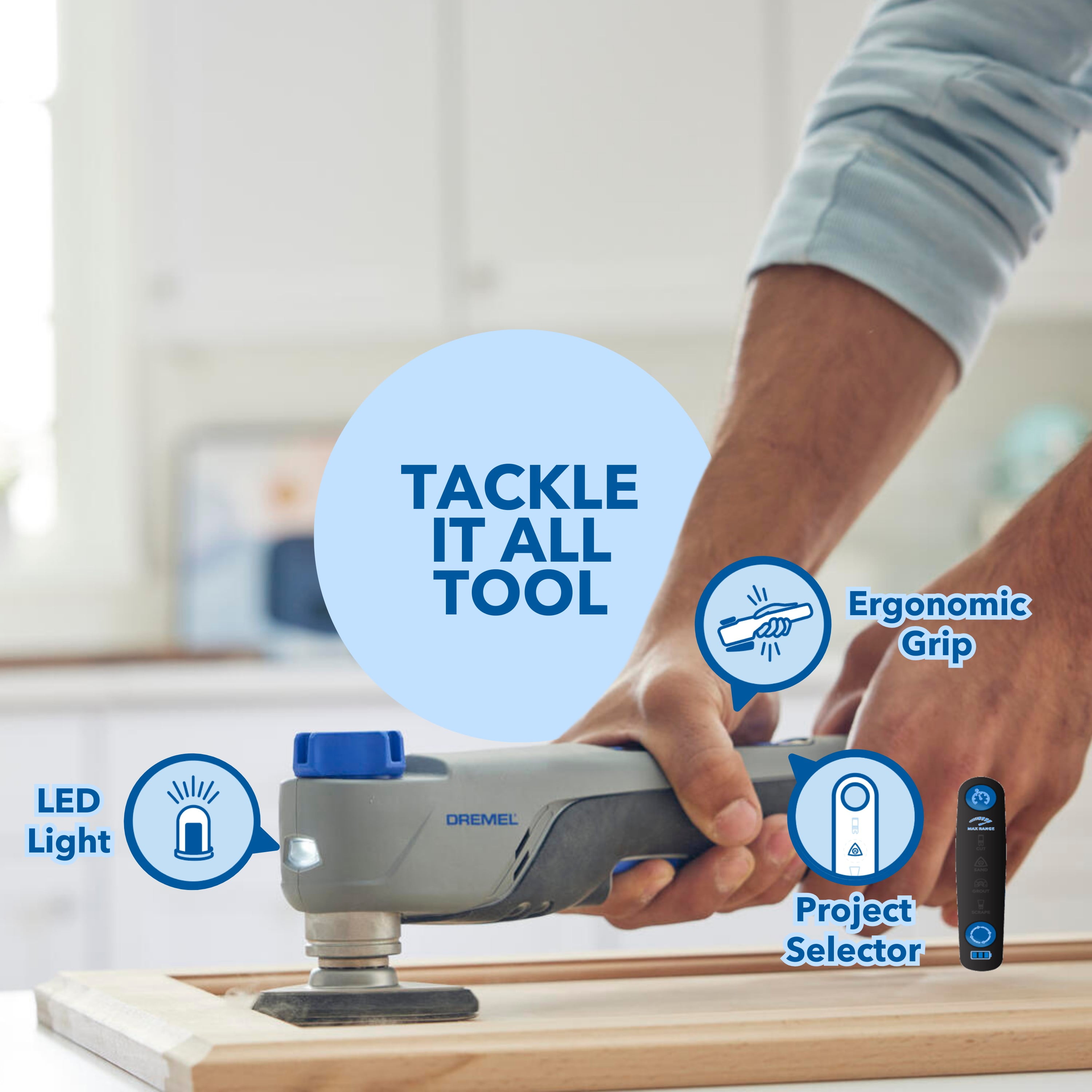 Dremel Blueprint 12V Brushless Oscillating Multi-Tool with Integrated Application Selector (Grey, 12V) d55gb