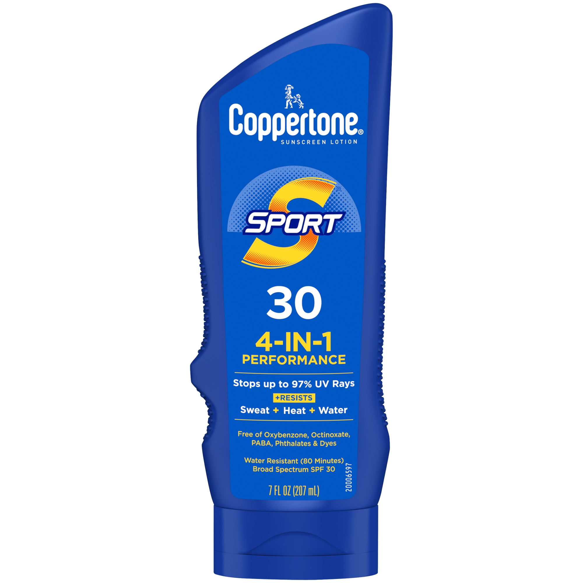 Coppertone Sport Sunscreen Lotion, Broad Spectrum SPF 30, Water Resistant Protection (7 fl oz) fokt3