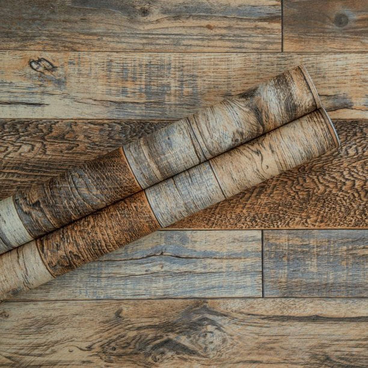 Abyssaly Wood Peel and Stick Wallpaper, Self-Adhesive Decorative Contact Paper for Furniture and Cabinets (Brown, 17.7 in x 393 in) ni1dc