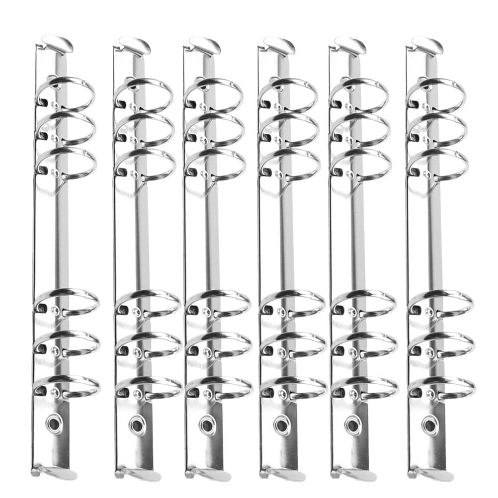 FUEENIRVA 6-Ring Metal Binder Mechanism for DIY Scrapbook and Planner (Silver, 6-Pack) zcl21