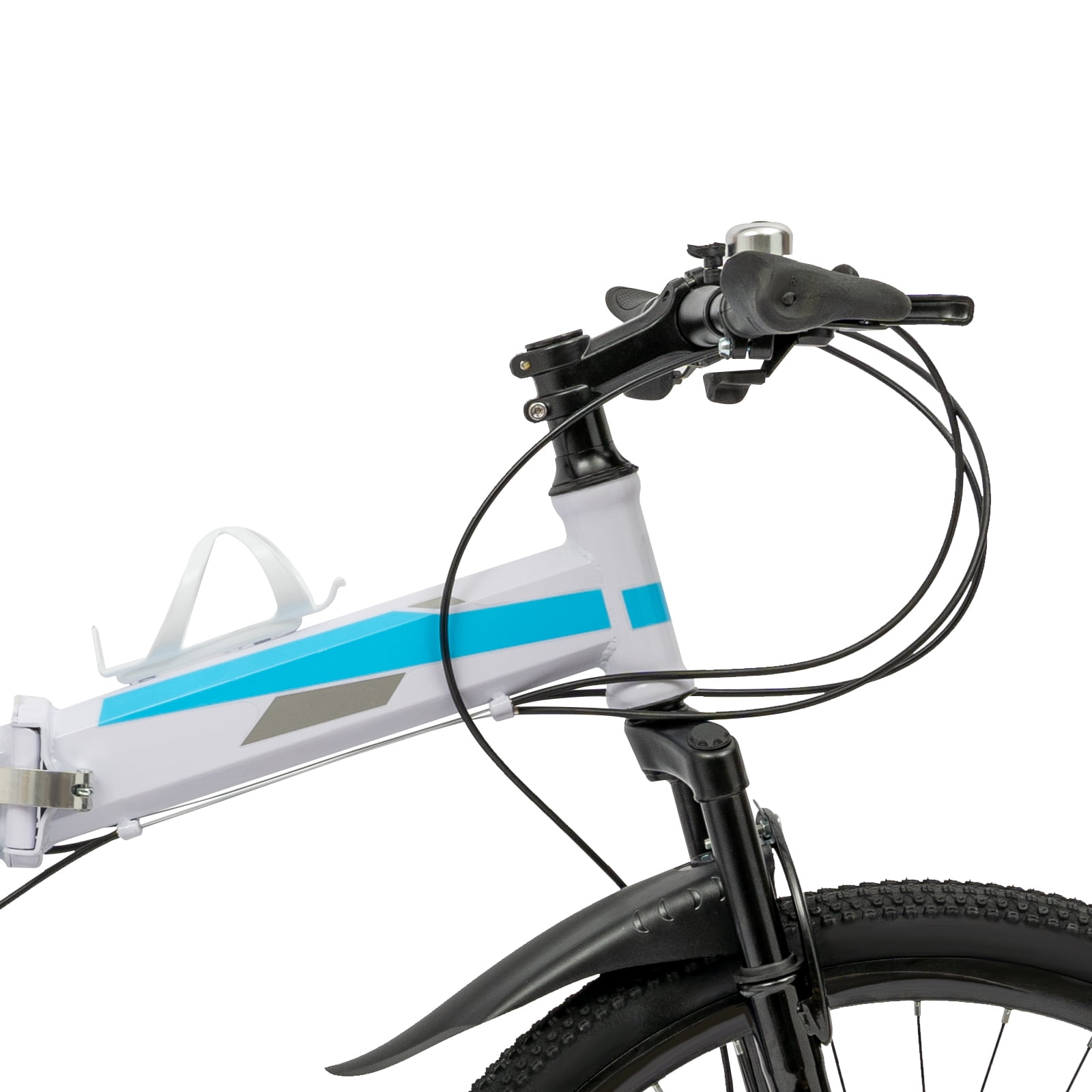 Dwellnix 21-Speed Foldable Bicycle, High-Carbon Steel Frame with Dual Disc Brakes (Blue, 220 lb Capacity) sn0q7