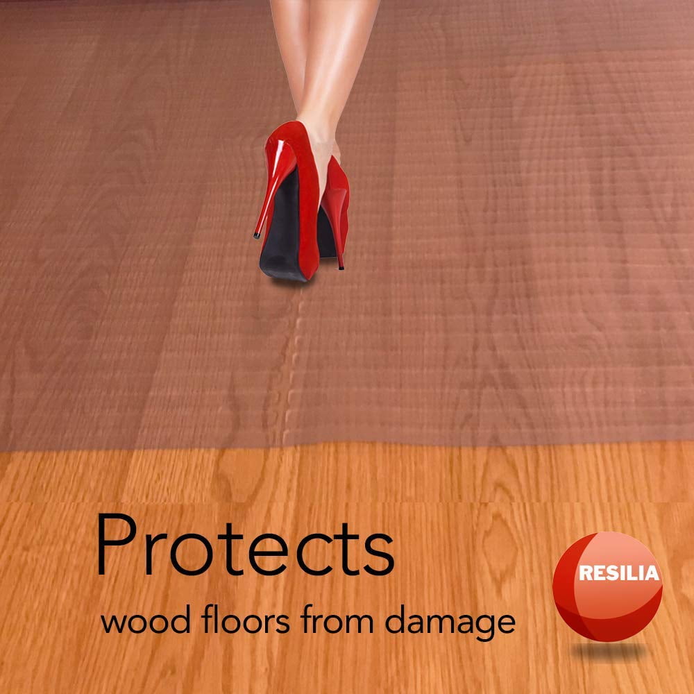Resilia Clear Vinyl Floor Runner Protector for Hardwood and Tile (Clear, 27 in x 6 ft) 894ni