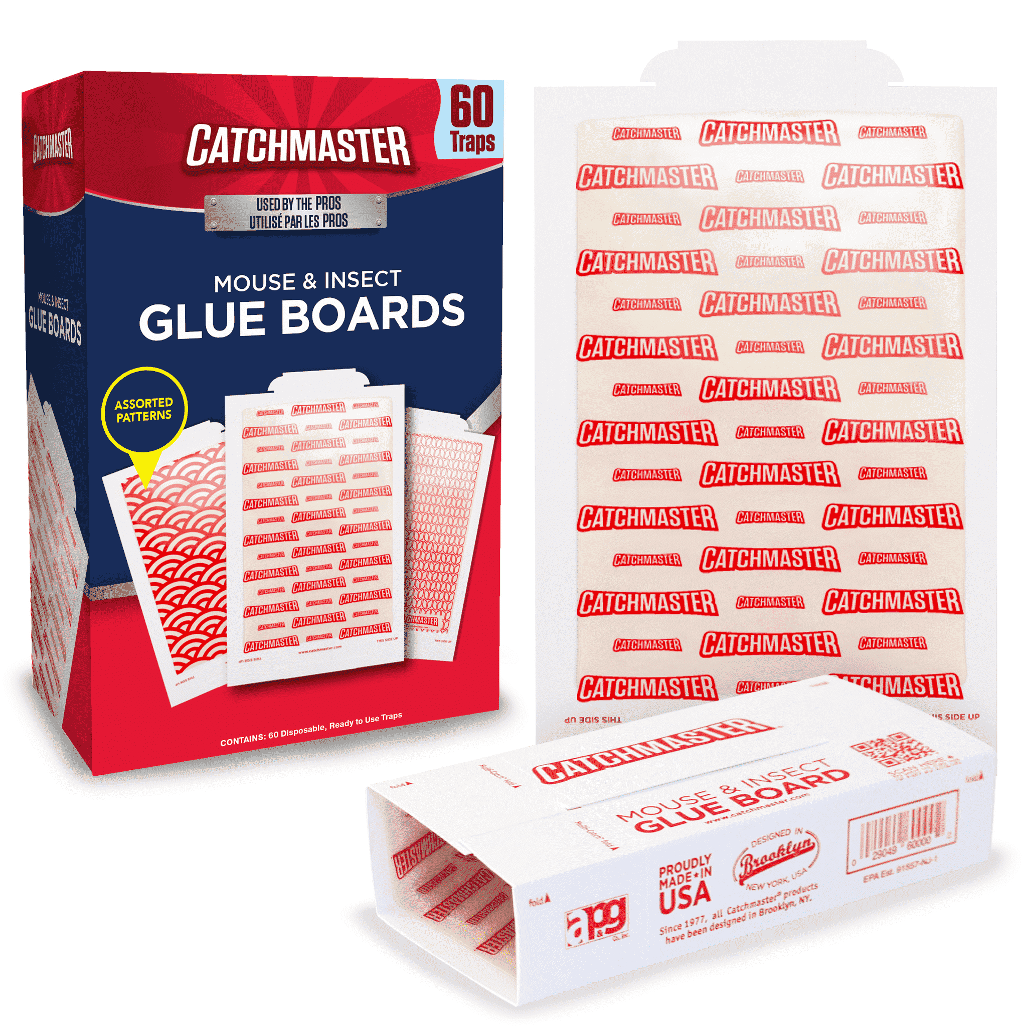 Catchmaster Mouse and Insect Glue Traps, Professional Strength Pest Control Sticky Boards (60 Pack) jisjb