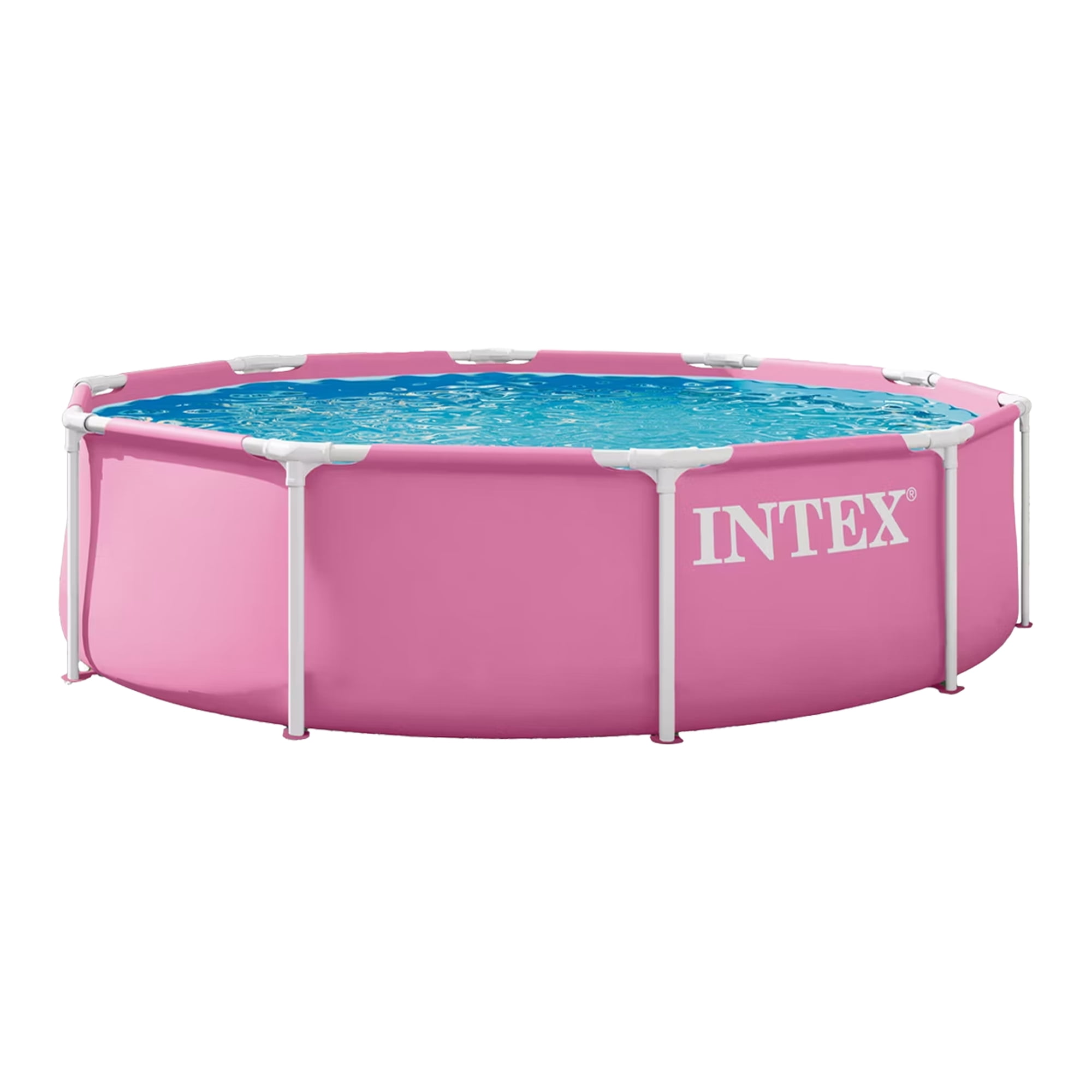 Intex 10 ft x 30 in Metal Frame Round Above Ground Swimming Pool (Blue, 10 ft x 30 in) h6o91