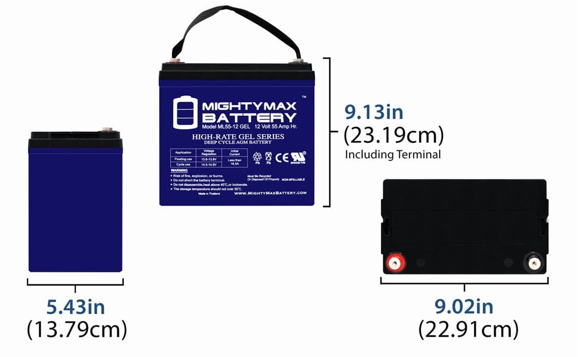 Mighty Max Battery 12V 55AH GEL Replacement Battery for MK M22NF SLD G (55AH) pbh7g
