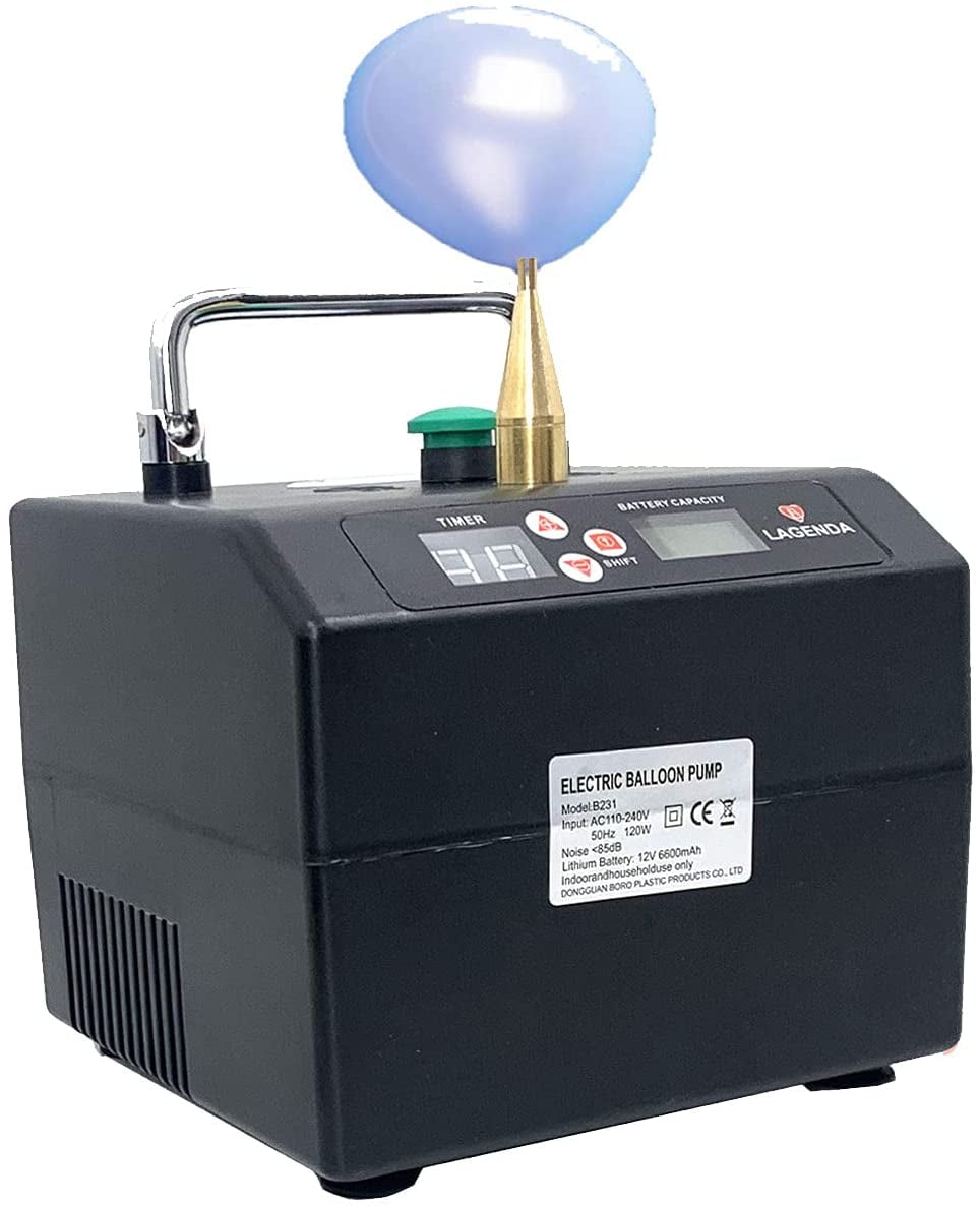 ECUTEE Electric Balloon Pump with Timer and Battery Display (Black, 5.5 x 5.5 x 6.7 in) k5cxb