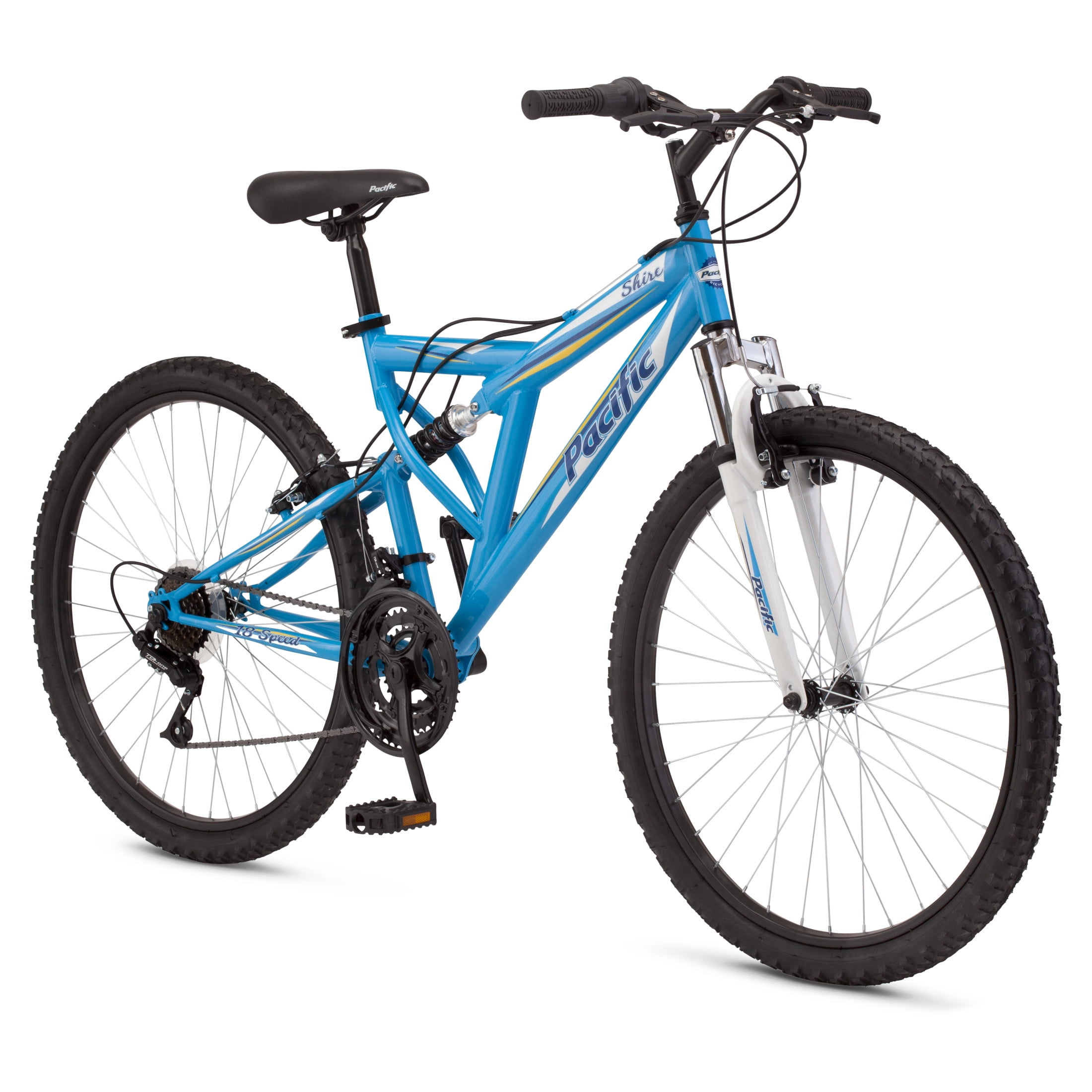 Pacific Cycle Shire Full Suspension Mountain Bike (Blue, 26 in Wheel) 8au1s