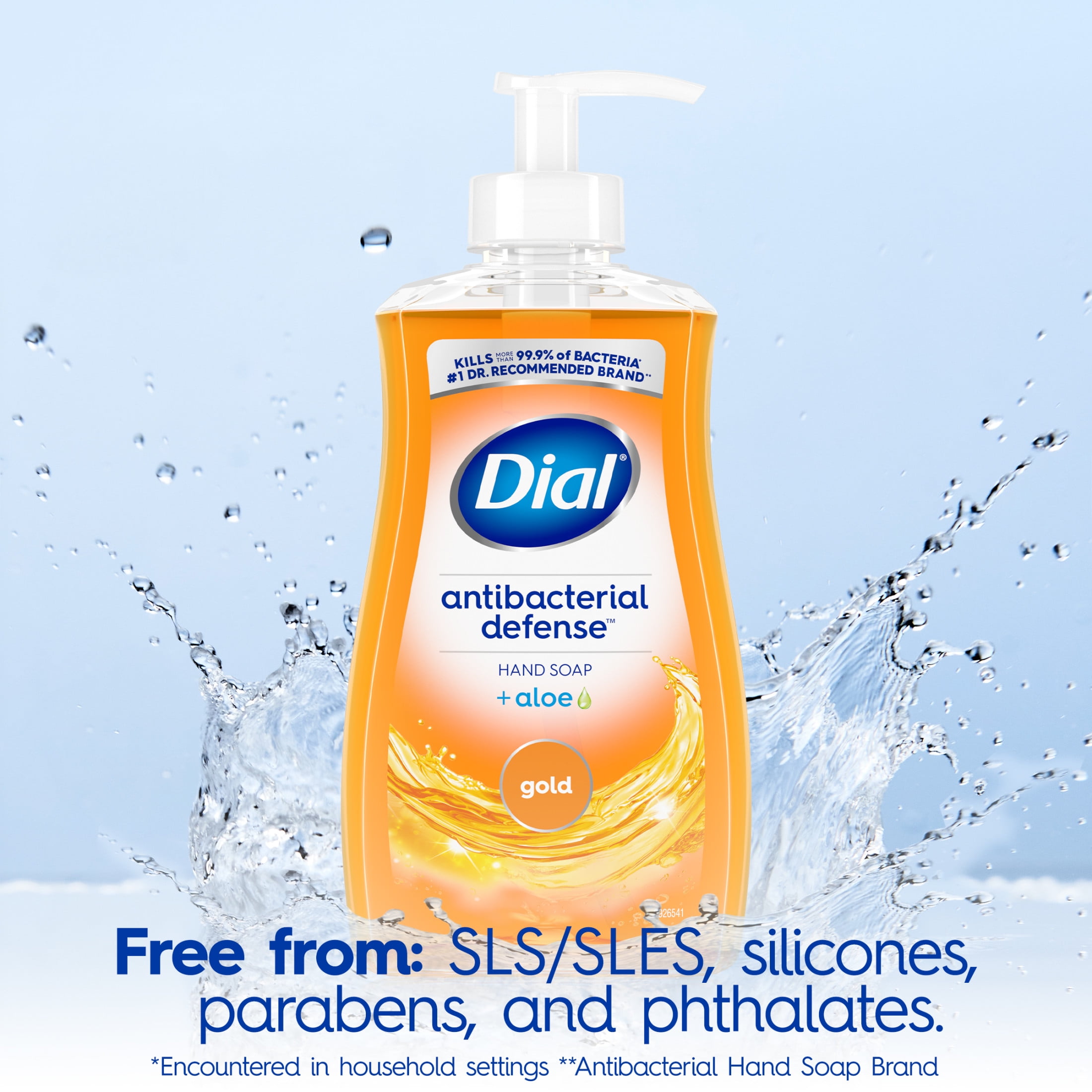 Dial Antibacterial Defense Liquid Hand Soap, Moisturizing Formula with Aloe Vera (Gold, 11 fl oz) gszu3