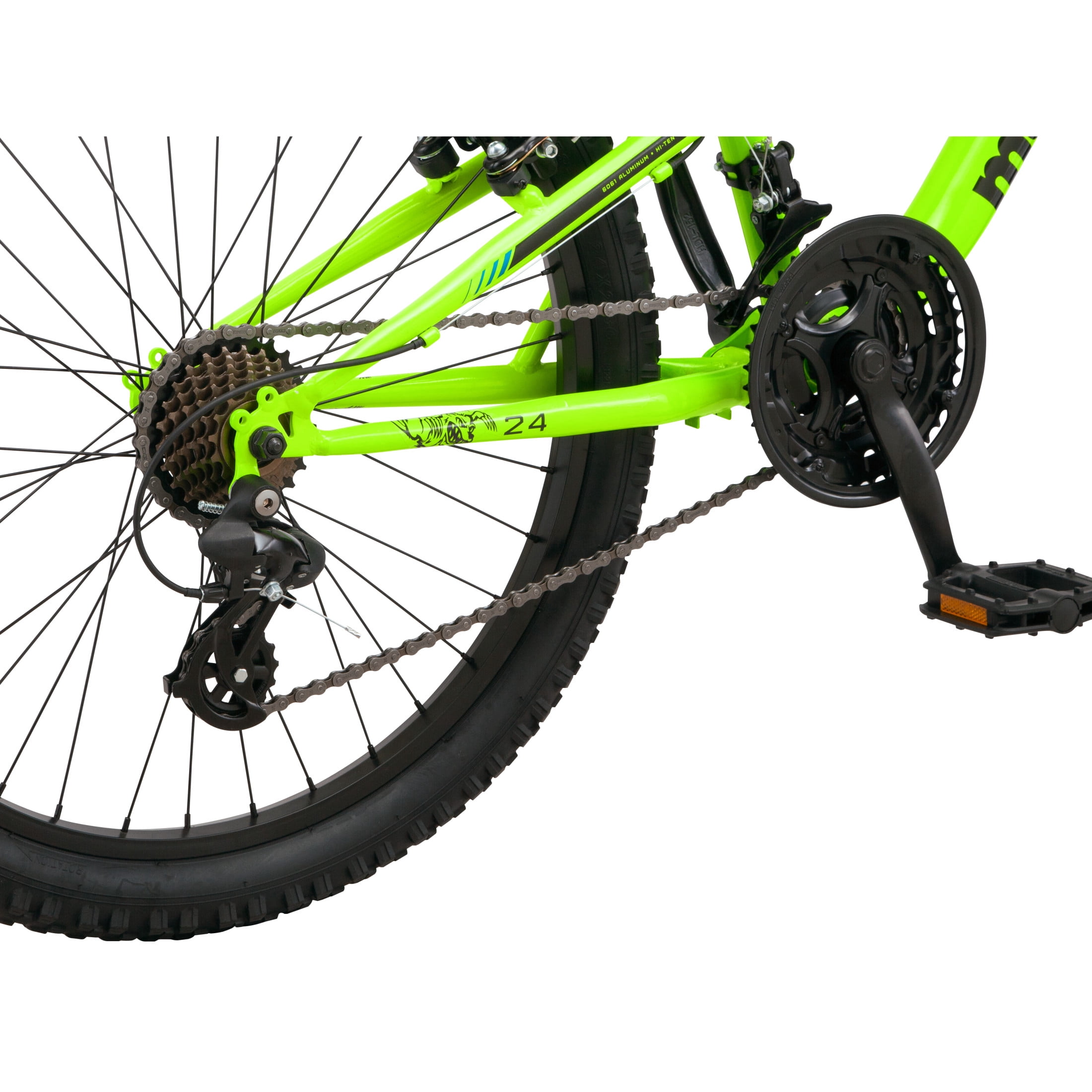 Mongoose Status Dual Suspension Mountain Bike (Yellow, 24 in Wheels, 21 Speeds) 3csz5