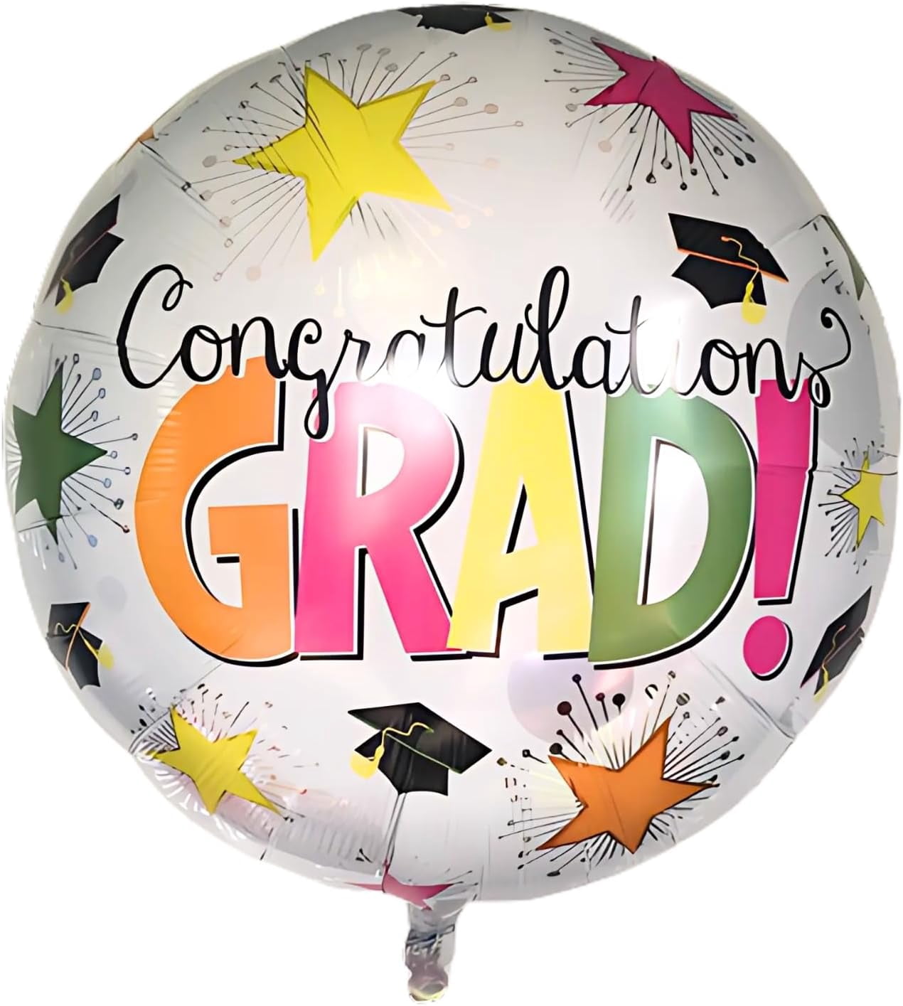 PMU Congrats Neon Grad Foil Balloon Decoration for Graduation Party (Multicolor, 31 in) 14cag