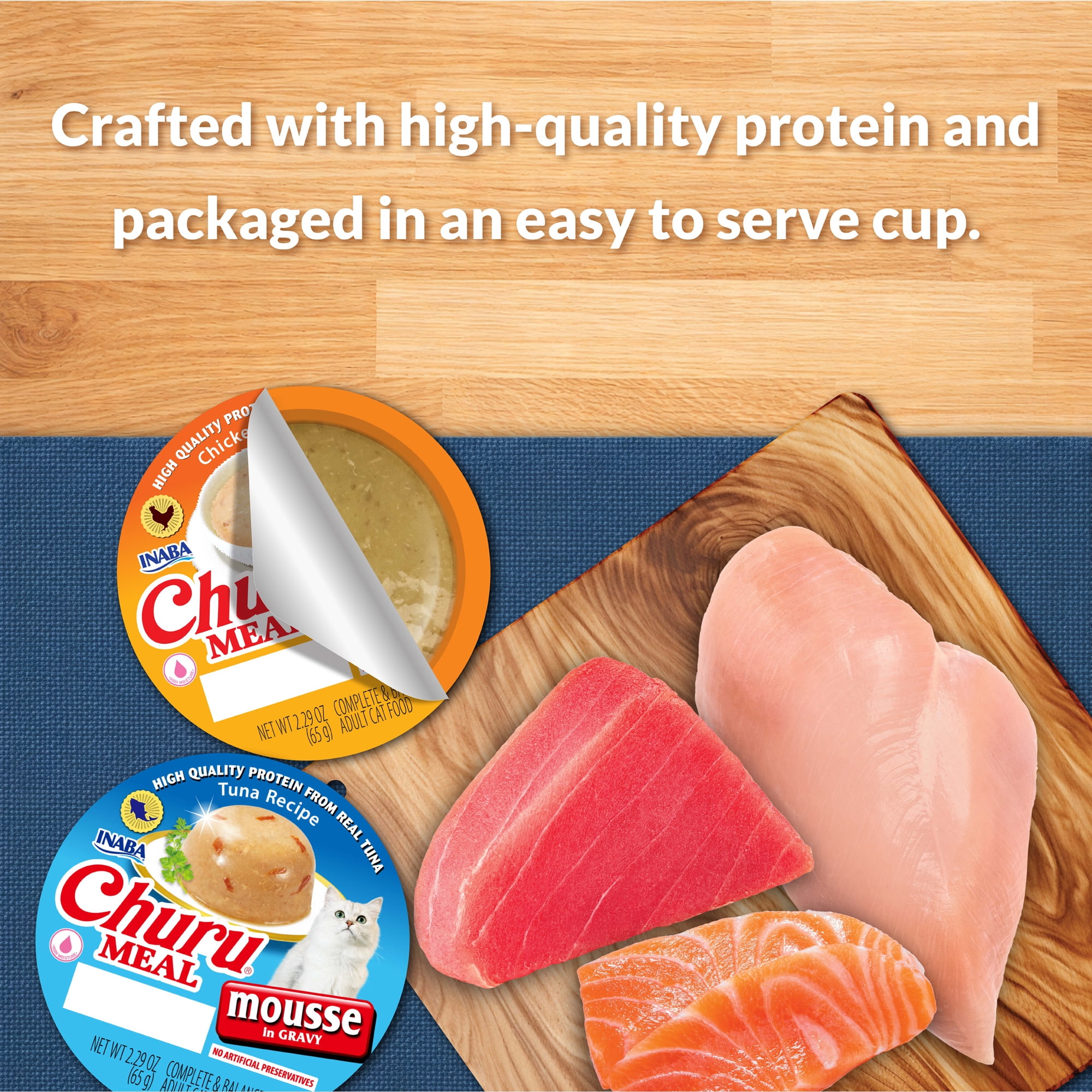 Inaba Churu Meal Mousse Adult Wet Cat Food, Tuna Recipe (2.29 oz) npsoa