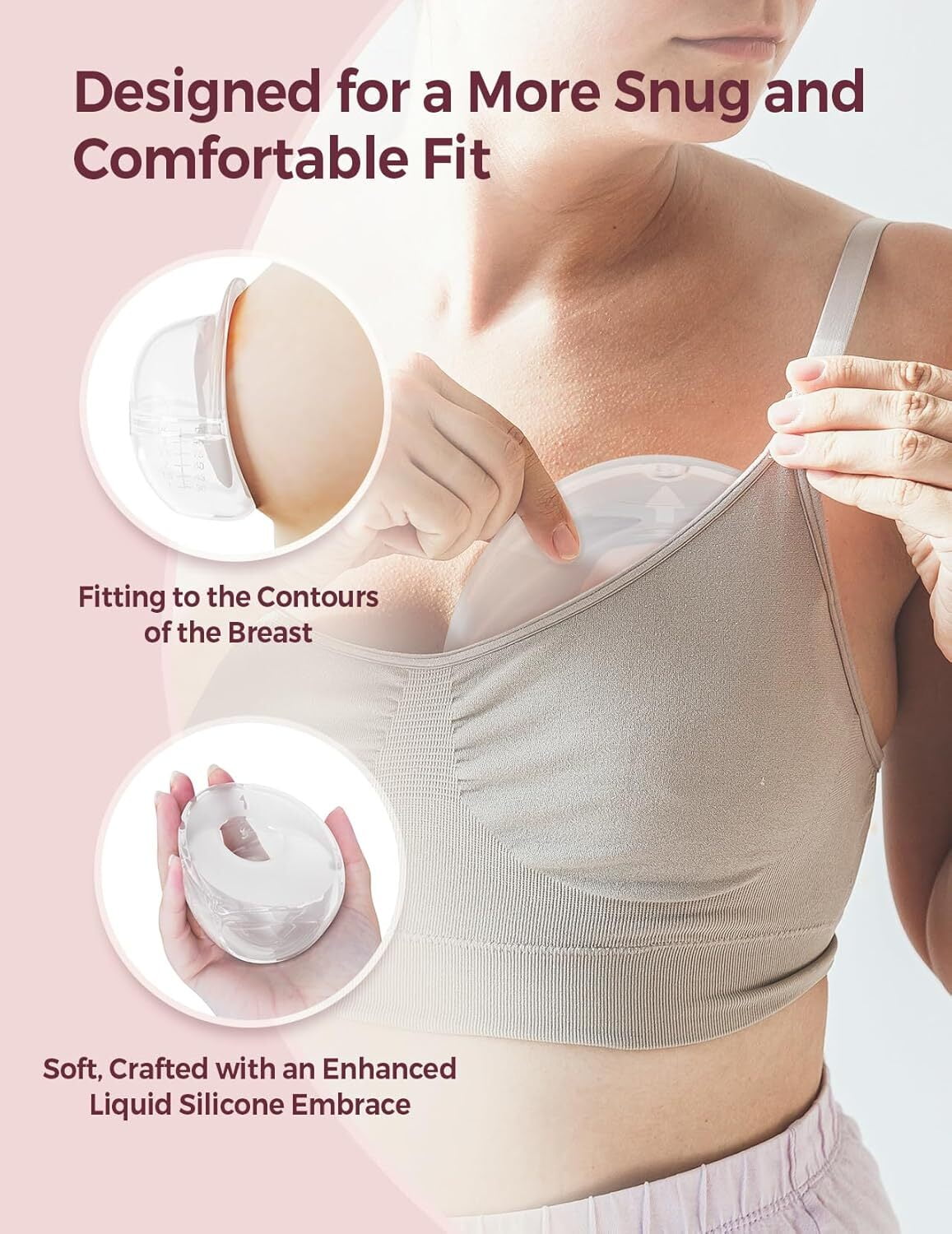 Momcozy Breast Milk Collector for Breastfeeding, Reusable Silicone Shells (White, 3 fl oz, 2 Count) m4soc