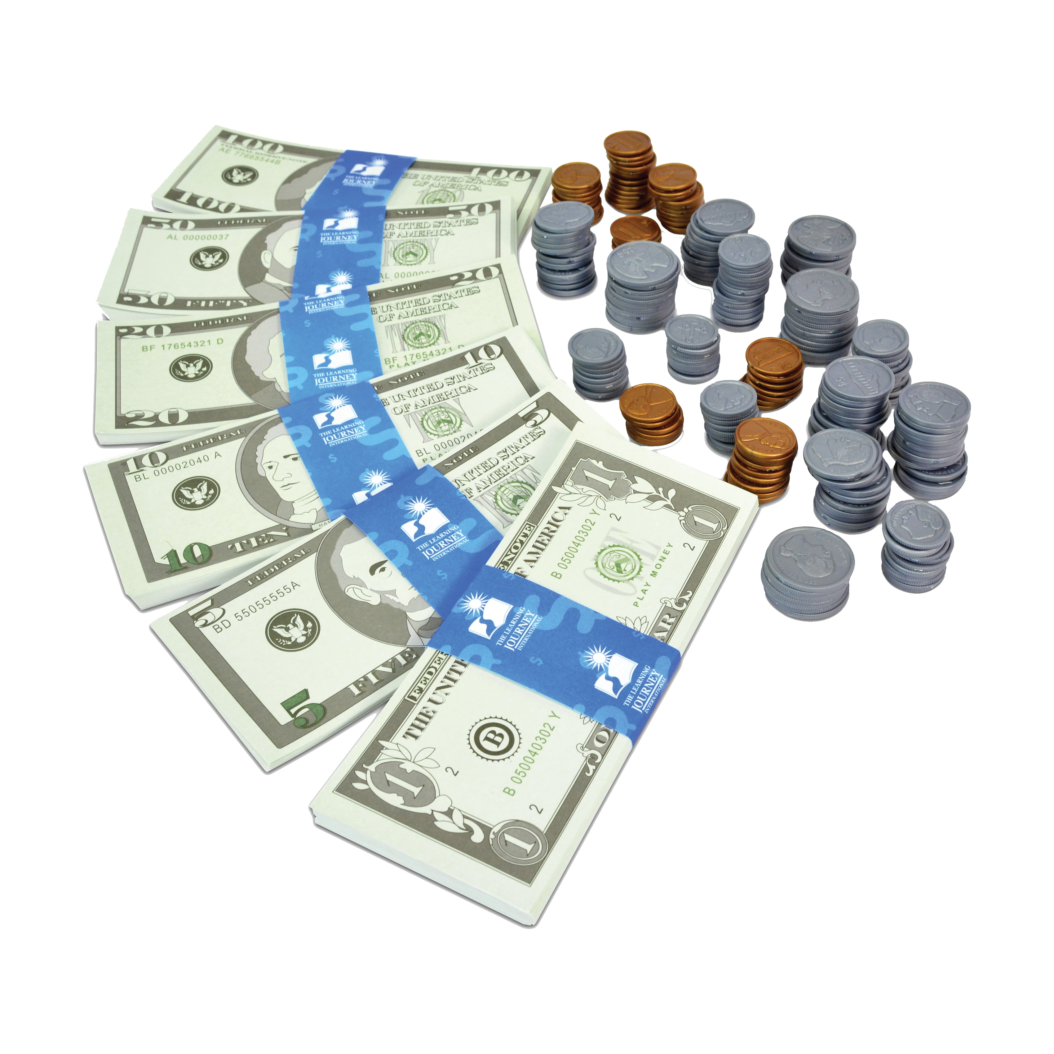 The Learning Journey Play Money Set for Kids Educational Math Activity (8.6 in x 12 in) hduev