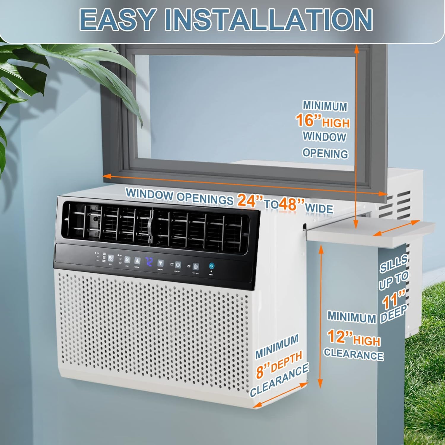 FREE VILLAGE 12,000 BTU U-Shaped Window Air Conditioner (Black, 550 Sq. Ft.) y28ks