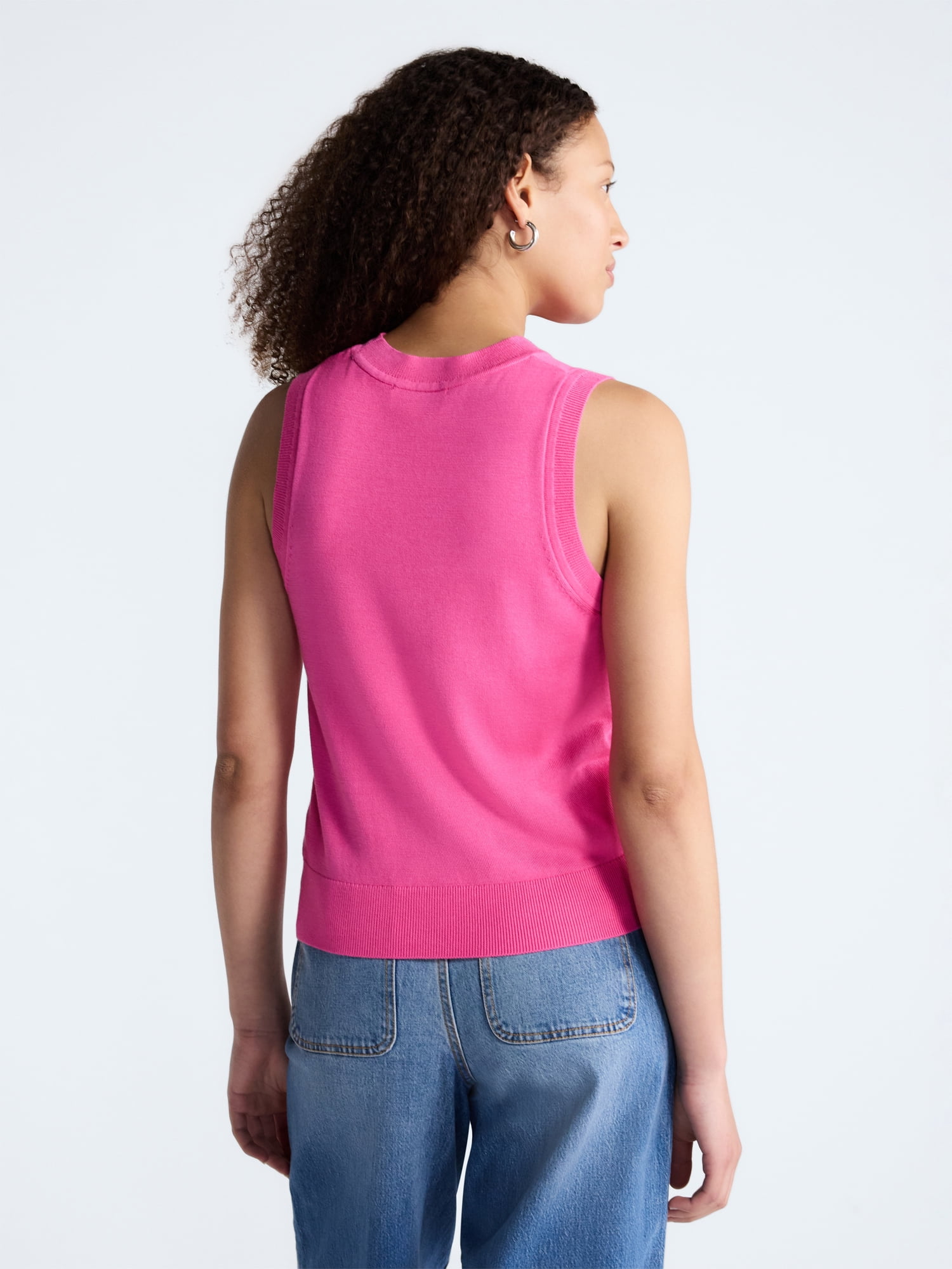 Free Assembly Women's Graphic Sweater Shell Sleeveless Crewneck Top (Pink, XS-4X) kloj1