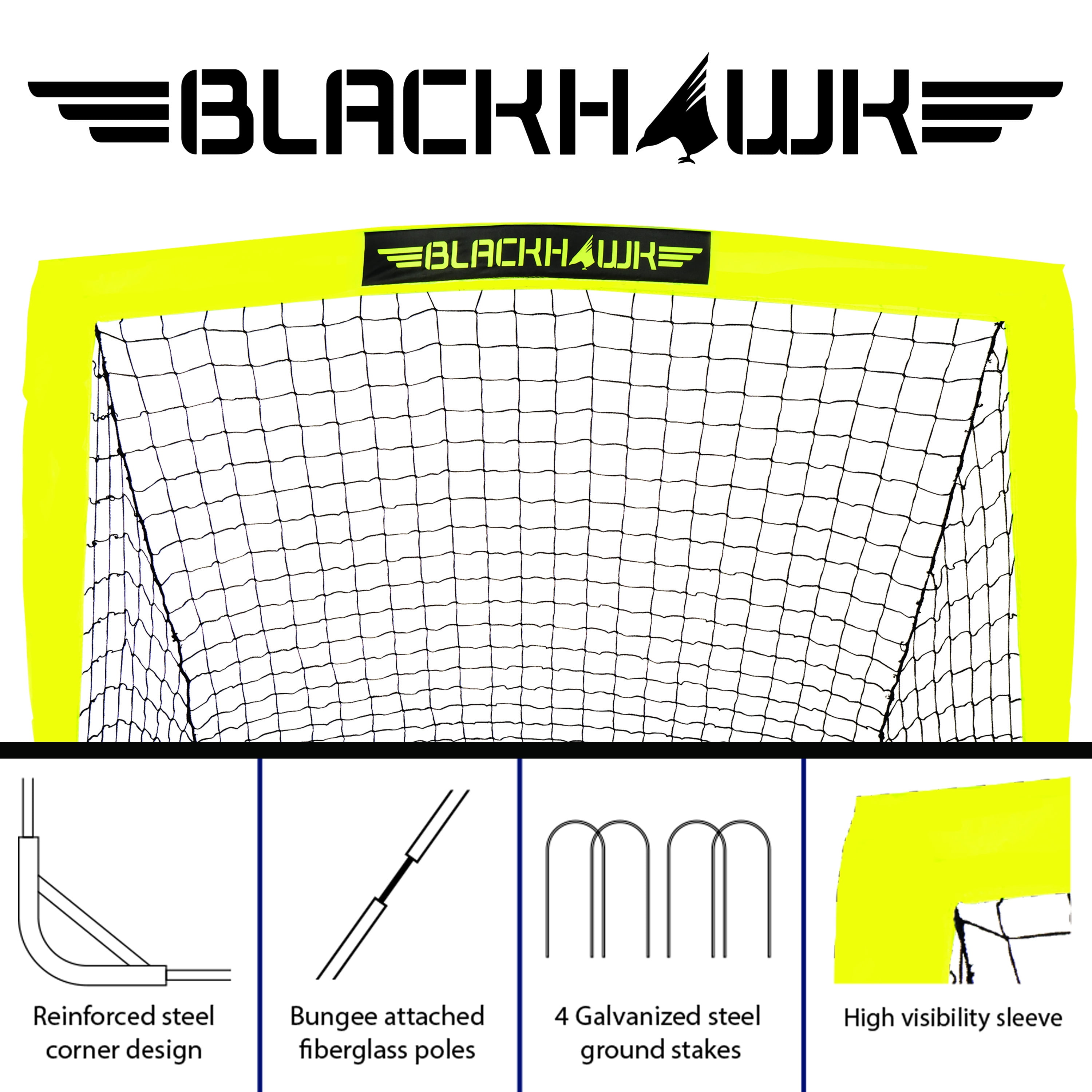 Franklin Sports Blackhawk Pop-Up Soccer Goal, Portable Training Net for Indoor and Outdoor Use (Yellow, 4 ft x 3 ft) g0q4r