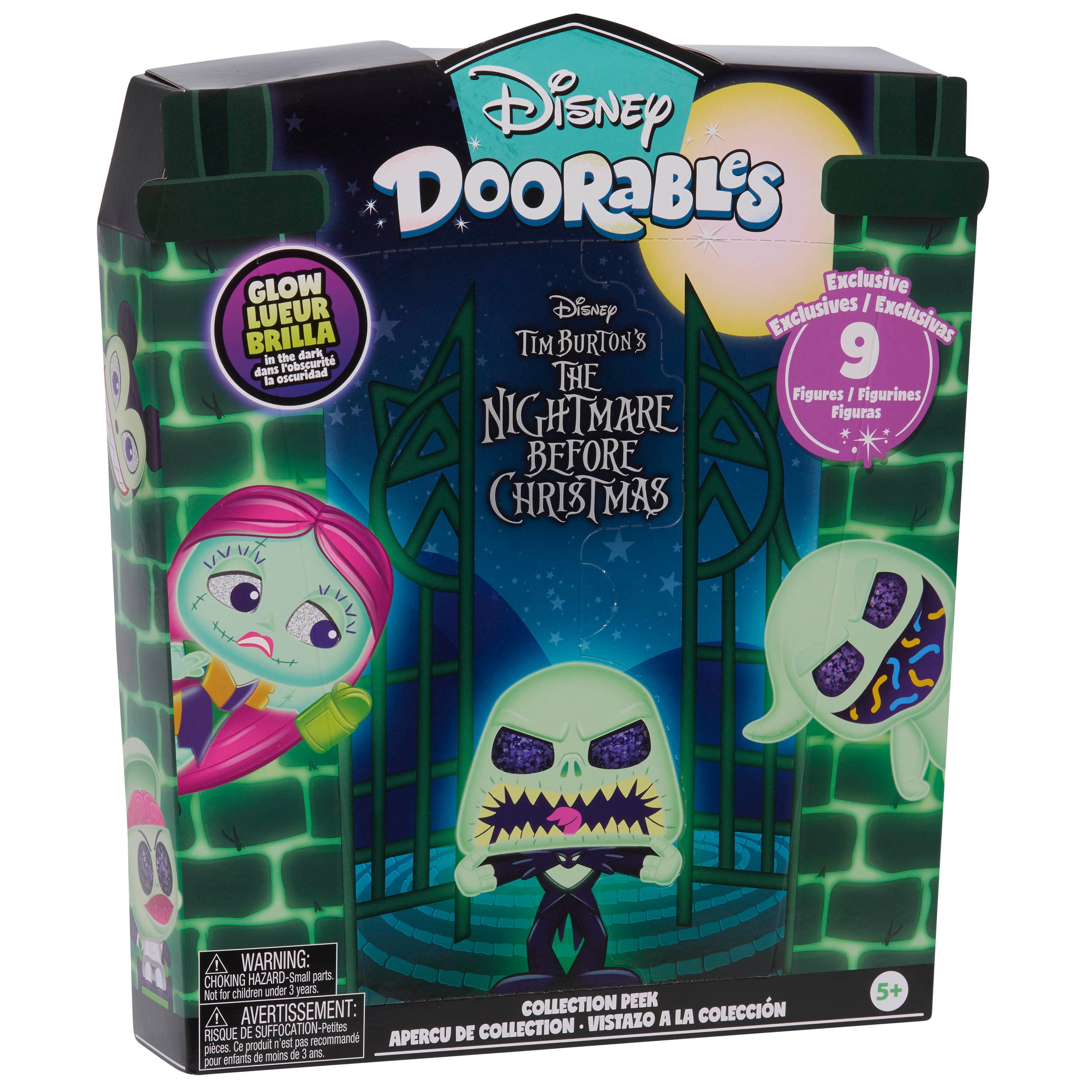 Disney Doorables The Nightmare Before Christmas Collection Peek, Glow-in-the-Dark Collectible Figures (9 Pack, 1.5 in) peg15