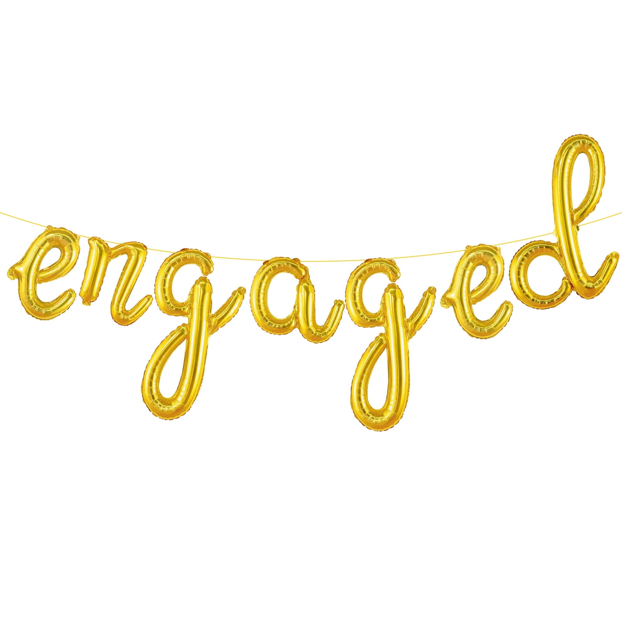 KatchOn Engaged Balloon Banner for Engagement Party Decorations (Gold, 10 ft) w58ir