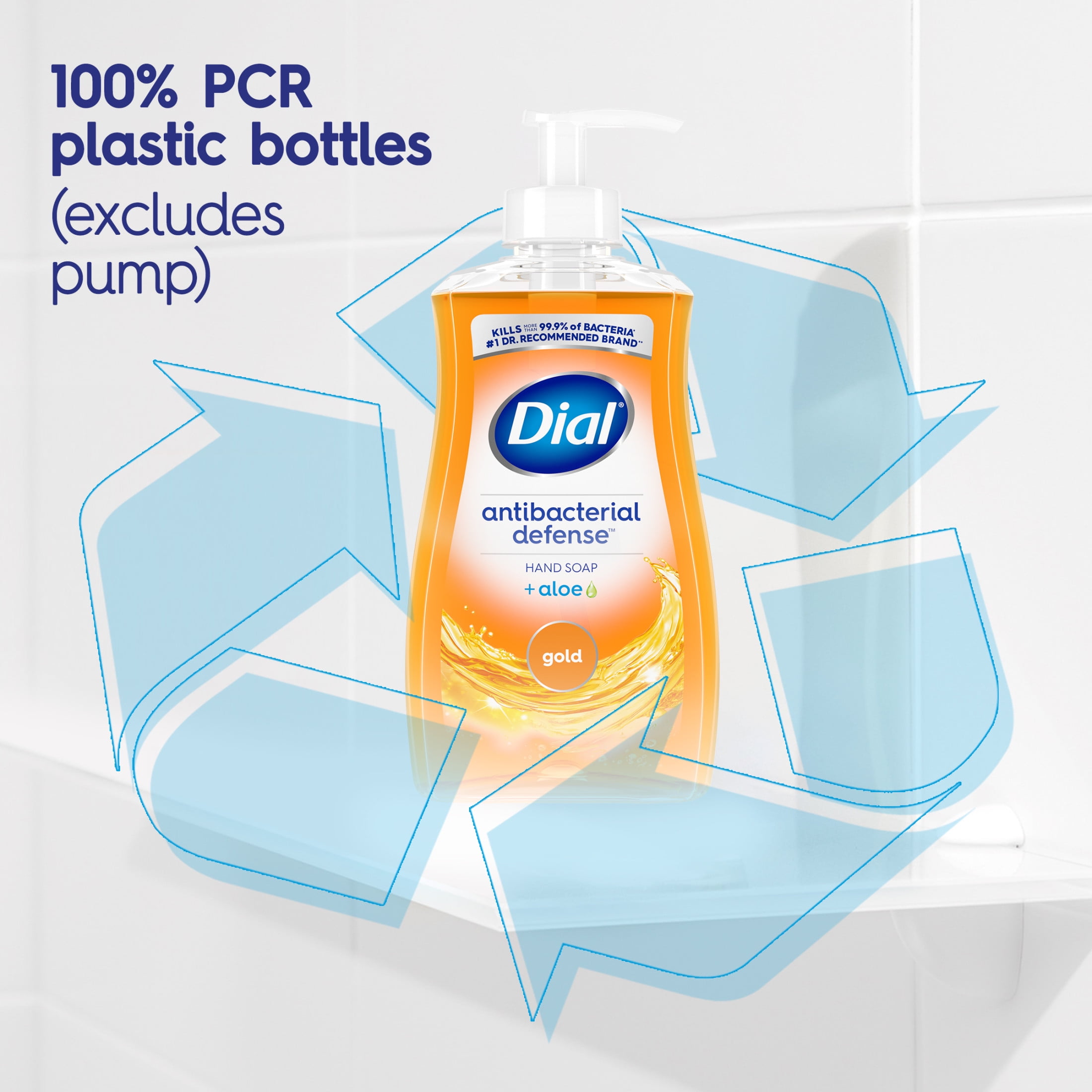 Dial Antibacterial Defense Liquid Hand Soap, Moisturizing Formula with Aloe Vera (Gold, 11 fl oz) gszu3