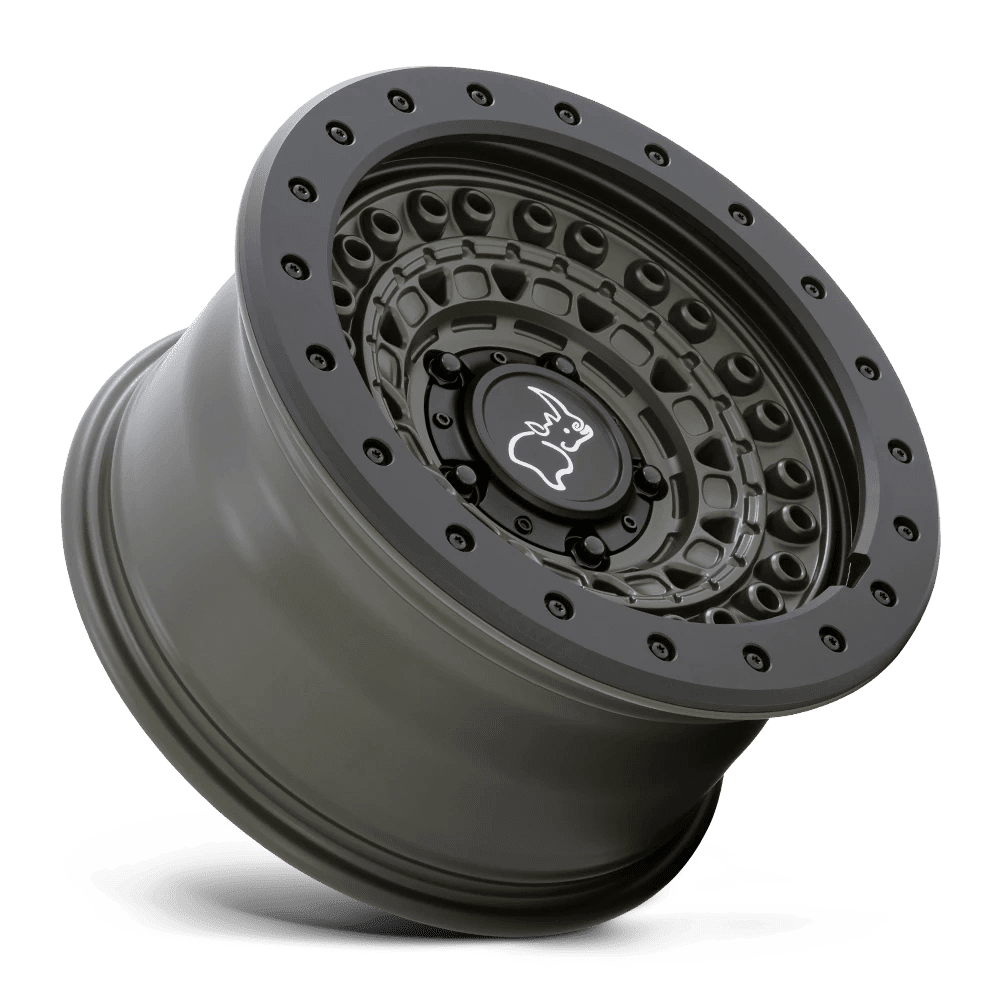 Black Rhino Barricade Off-Road Wheel (Olive Drab Green with Black Rock Guard, 17x8.5 in) u5faf