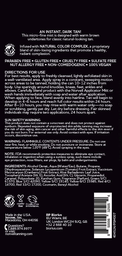 Norvell Dark Self Tanning Mist with Bronzer (Natural Finish, 7 oz) co1x2