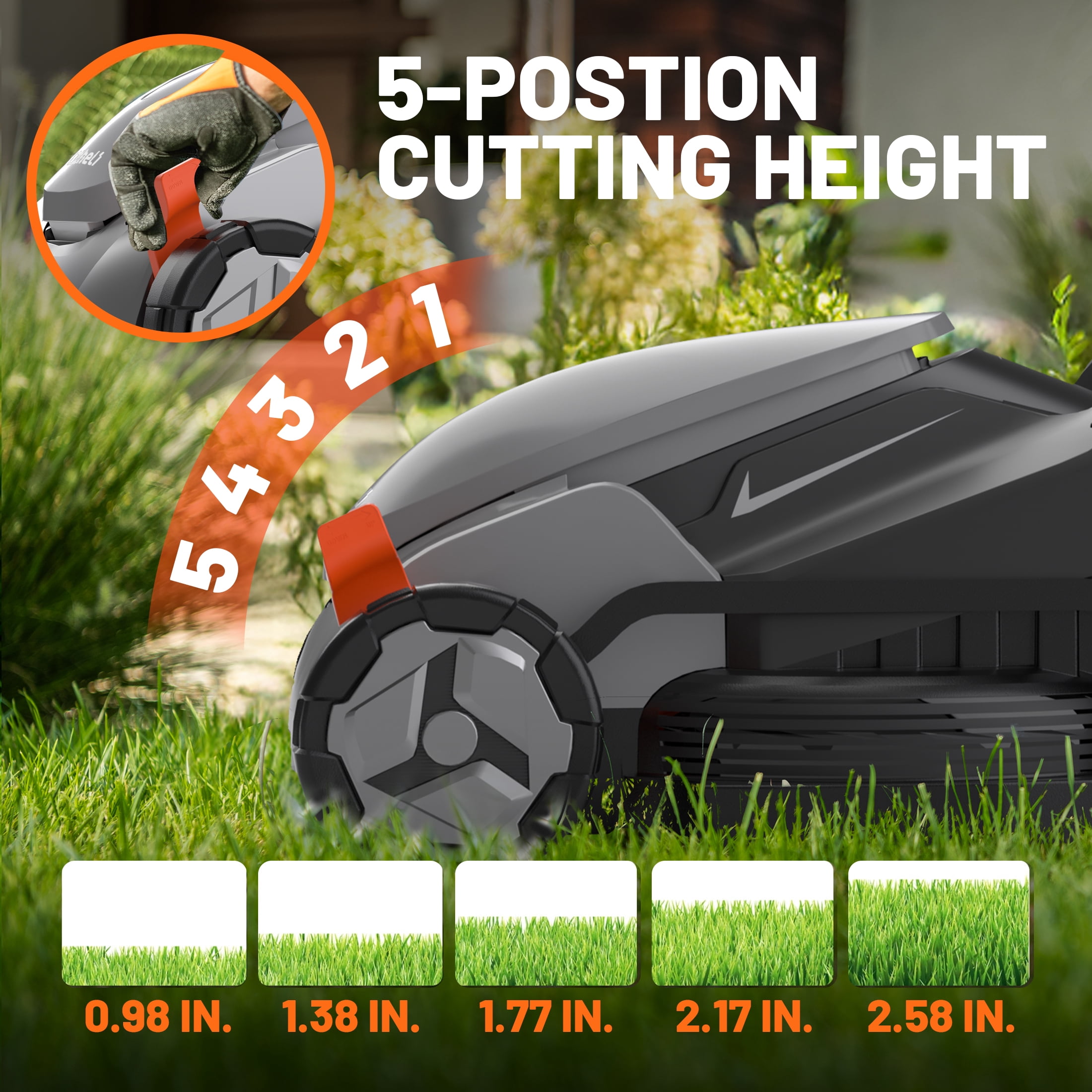 Litheli 13-Inch Cordless Electric Lawn Mower (20V, Brushless Motor, Lightweight Push Mower, 5.0Ah Battery) a8co5