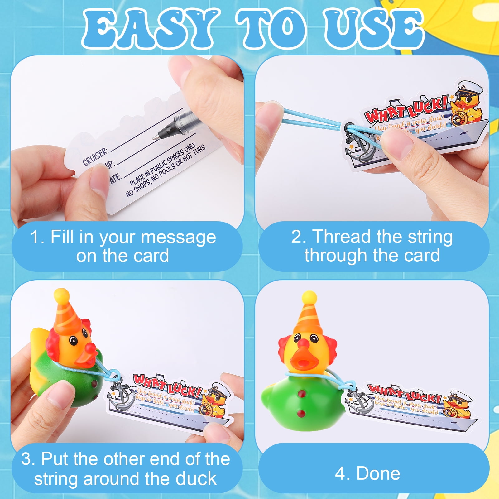 sixwipe Rubber Duck Bath Toy Set for Cruise and Jeep Games (72 Piece Set, 2 in) kd5yh