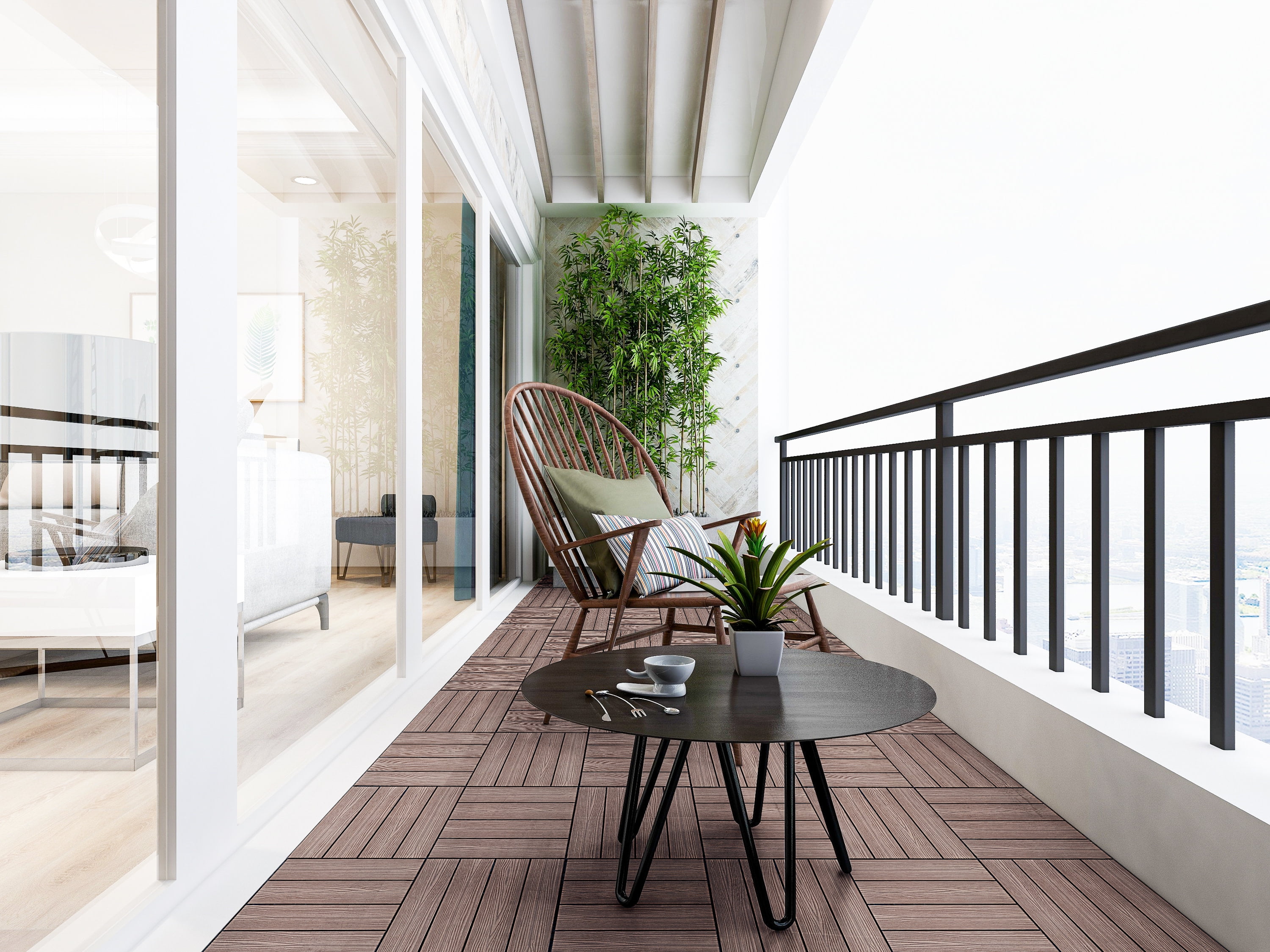 Design House Interlocking Wood Composite Deck Tiles (Russet Canyon Brown, 12 in x 12 in, 6-Pack) kihp4