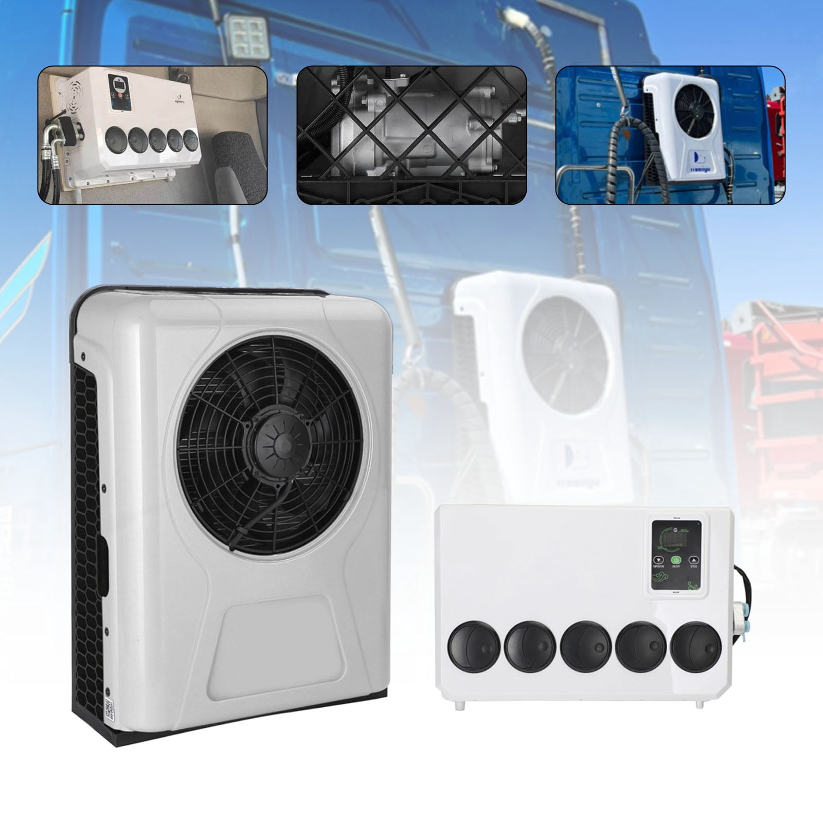 Mad Hornets 12V 12000 BTU Split Air Conditioner System for Semi Trucks RVs and Caravans (12000 BTU) 5pfdl