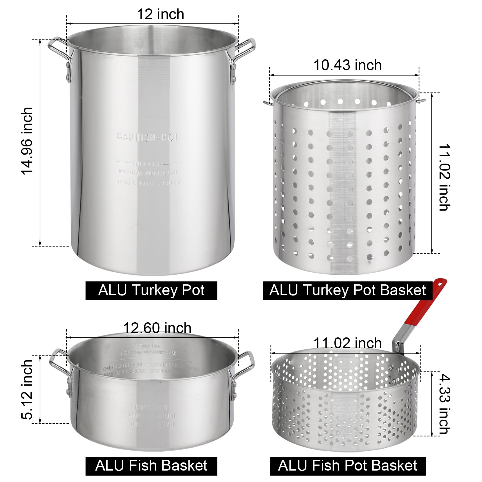 SamyoHome Aluminum Turkey Fryer Pot and Propane Burner Set (Silver, 30qt) zcfd7