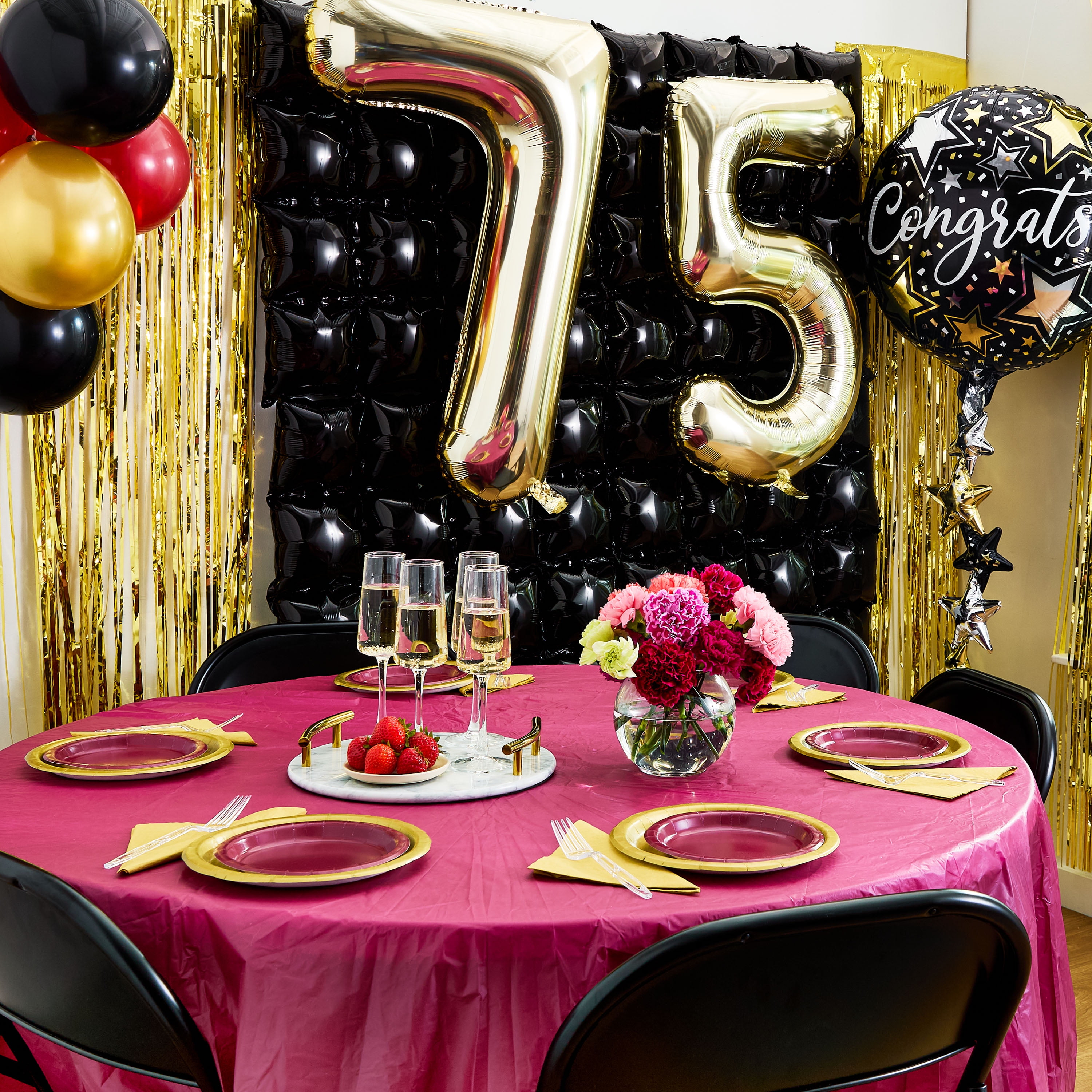 Way To Celebrate Latex Party Balloons, Durable Decorative Event Supplies (Black, 15 Pack, 12 in) mvwck