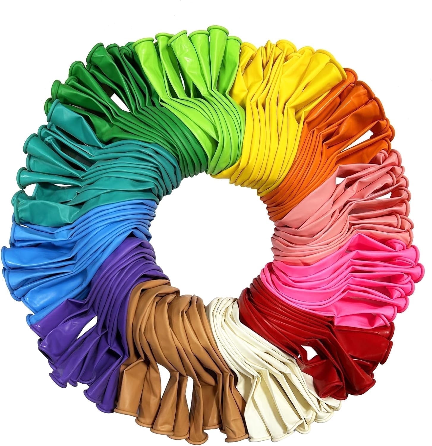 YALLOVE Latex Party Balloons, Assorted Colors, Durable Thickened Material (12 in, 120 Count) vx308