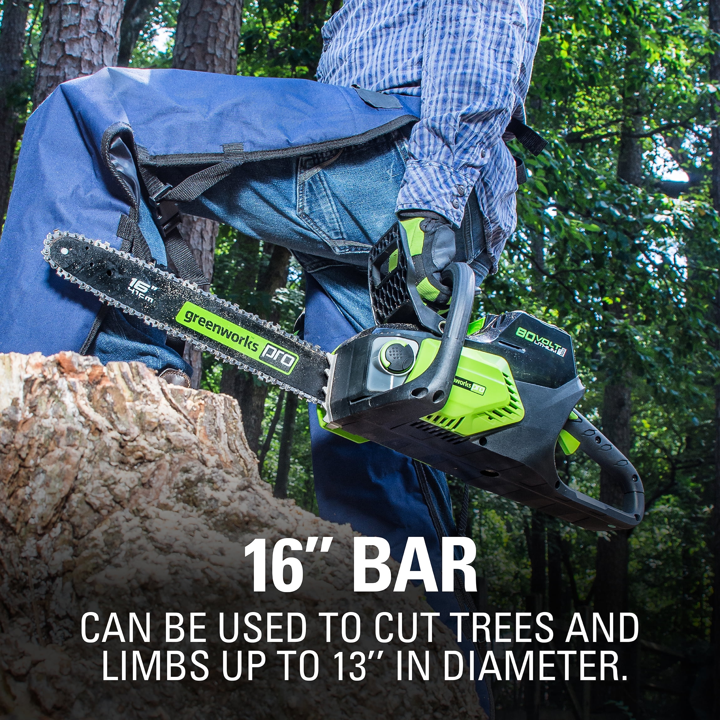 Greenworks Pro 80V 16-inch Cordless Brushless Chainsaw (Black, 16 in) psf3f