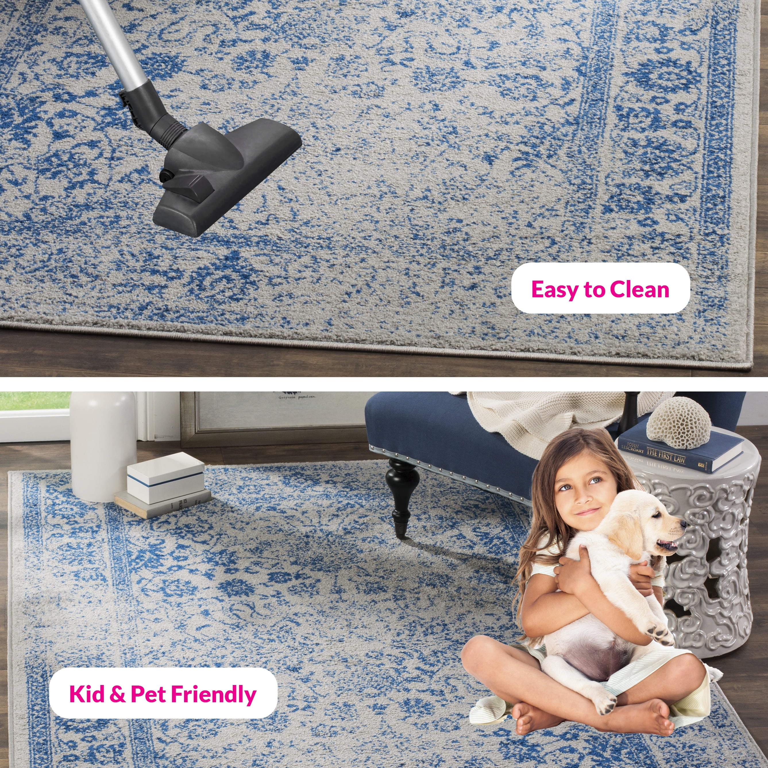 Safavieh Adirondack Wyatt Traditional Distressed Area Rug (Grey/Blue, 5 ft 1 in x 7 ft 6 in) zk0zh