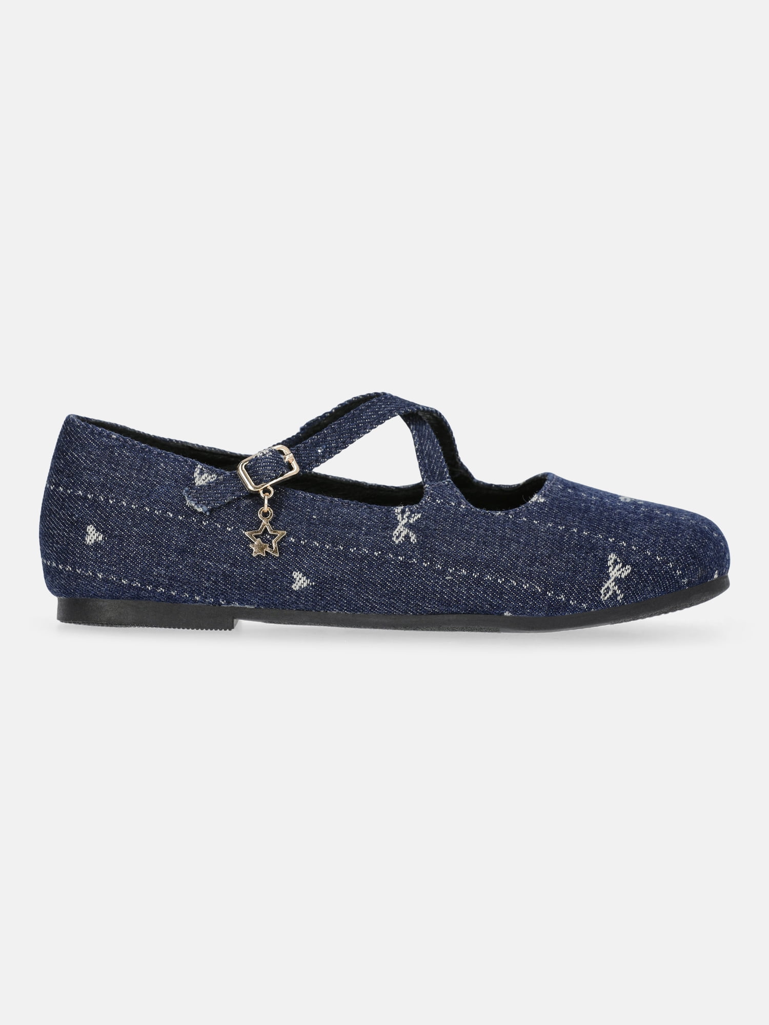 Justice Girls Crisscross Strapped Mary Jane Flats (Blue, 1 Pair) qrqgf