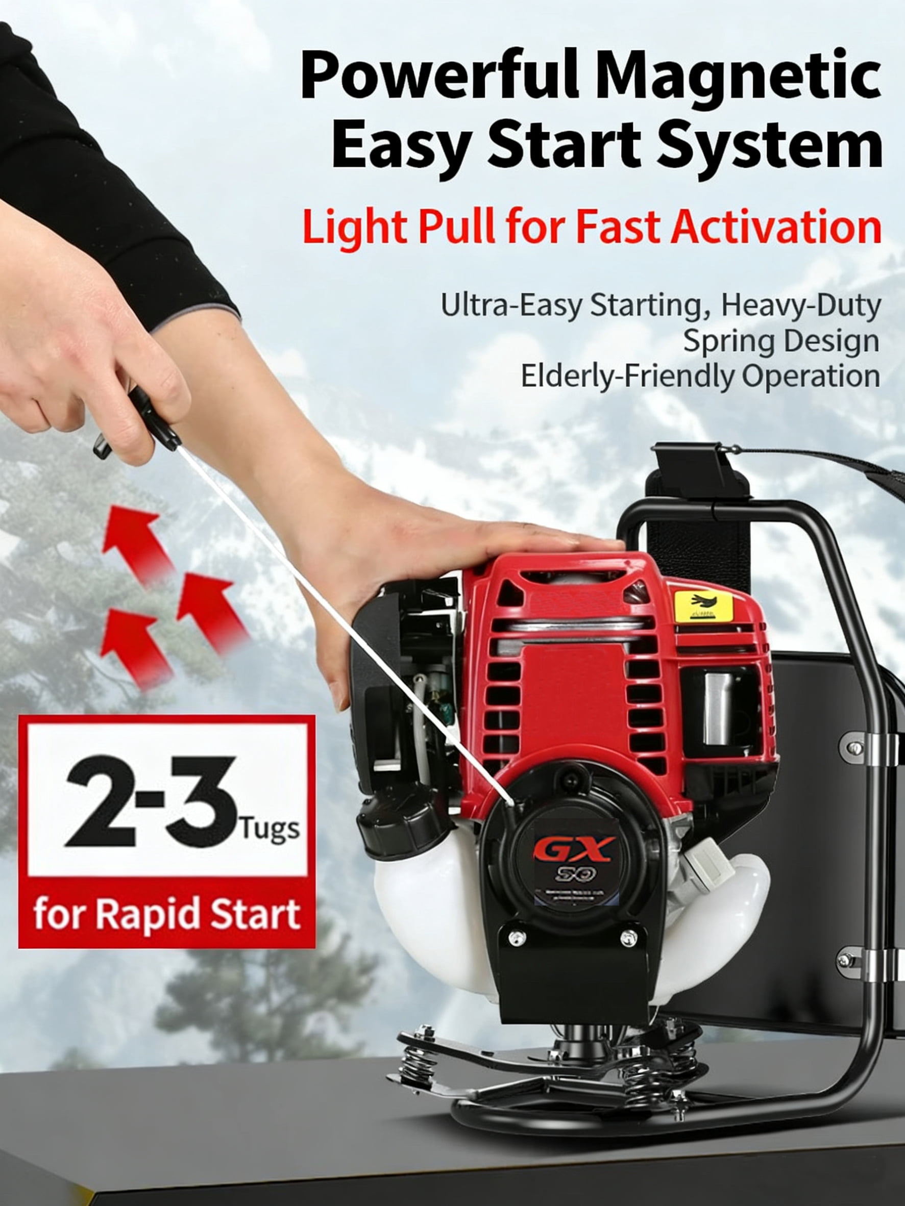 CHIKURA GX50 Backpack Gas Brush Cutter 4-Stroke Lawn Mower Weed Eater Cultivator (33.8 fl oz) 14pin