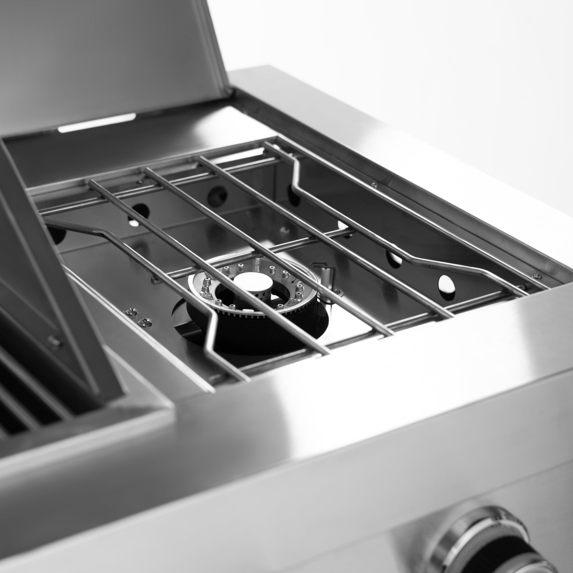 Navratil 4-Burner Stainless Steel Outdoor Kitchen Gas Grill with Rotisserie Kit (Silver, 46 in) 35flp